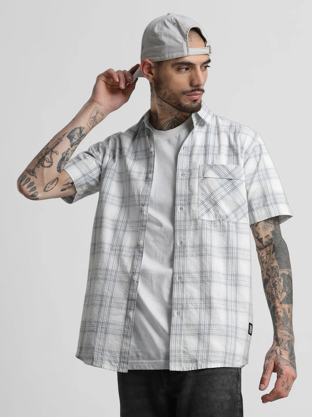 Grey Checkered Shirt - Image 3