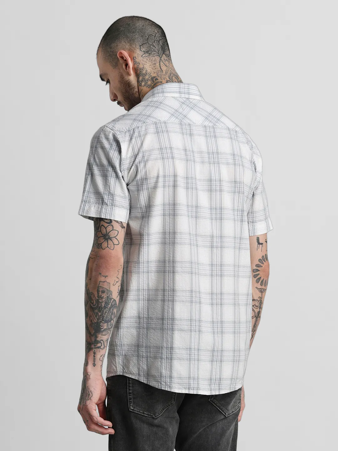 Grey Checkered Shirt - Image 6