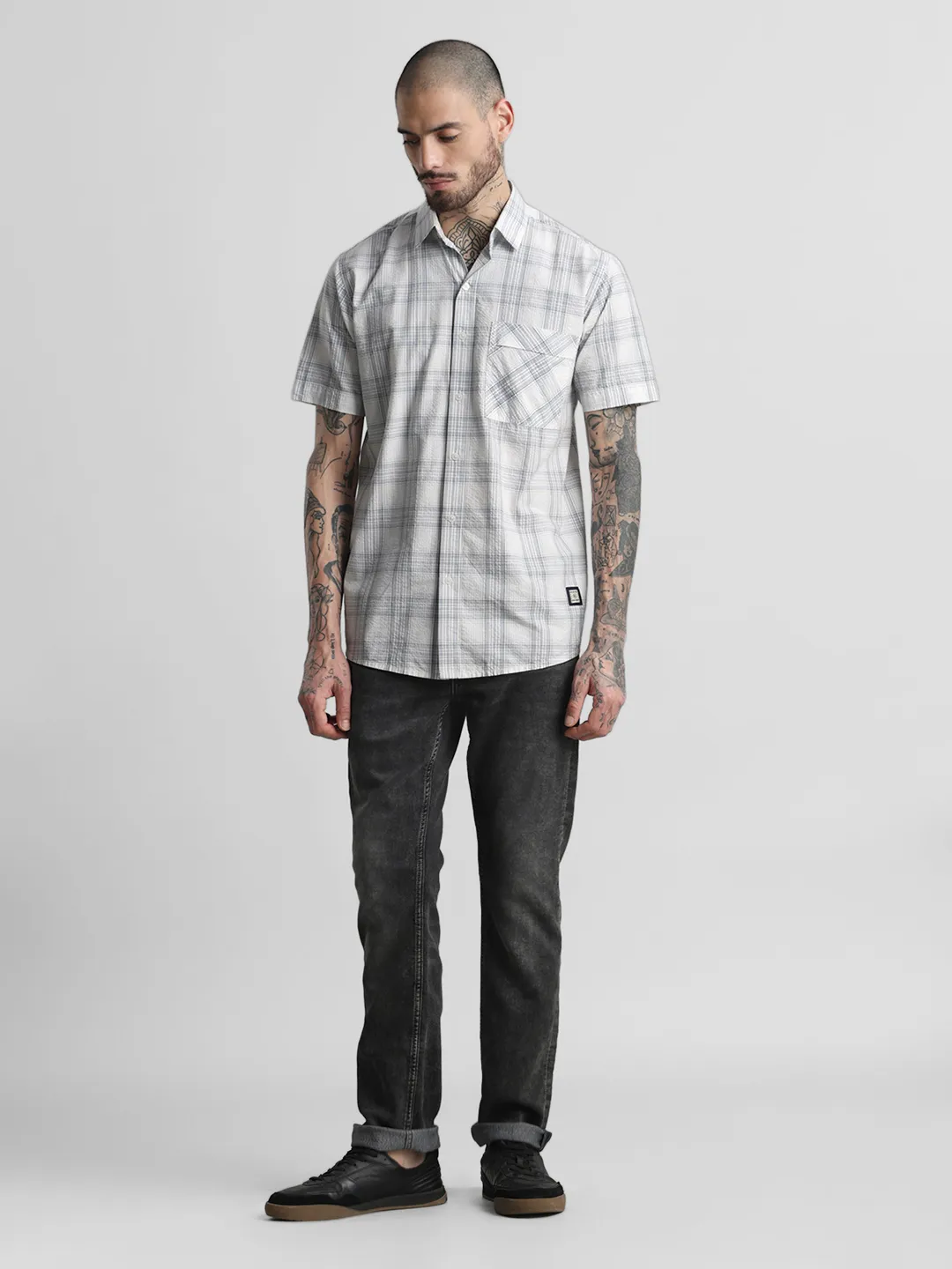 Grey Checkered Shirt - Image 7