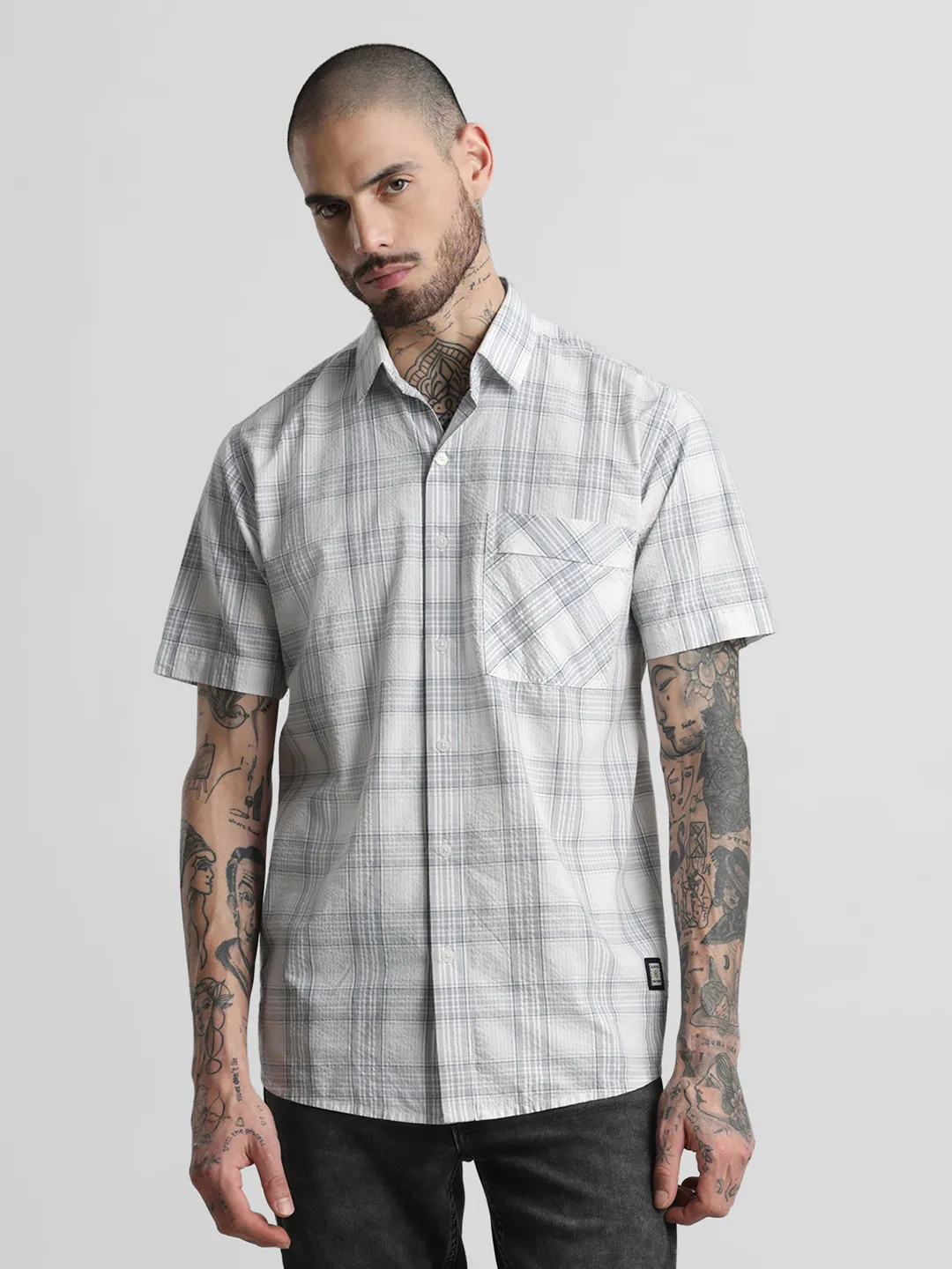 Grey Checkered Shirt - Image 8
