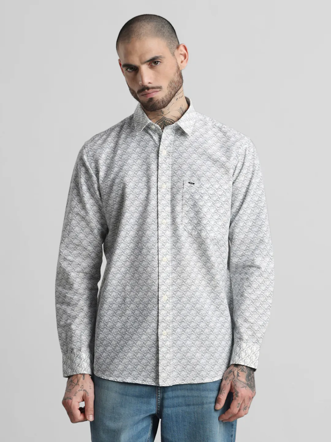 Grey Printed Shirt - Image 8