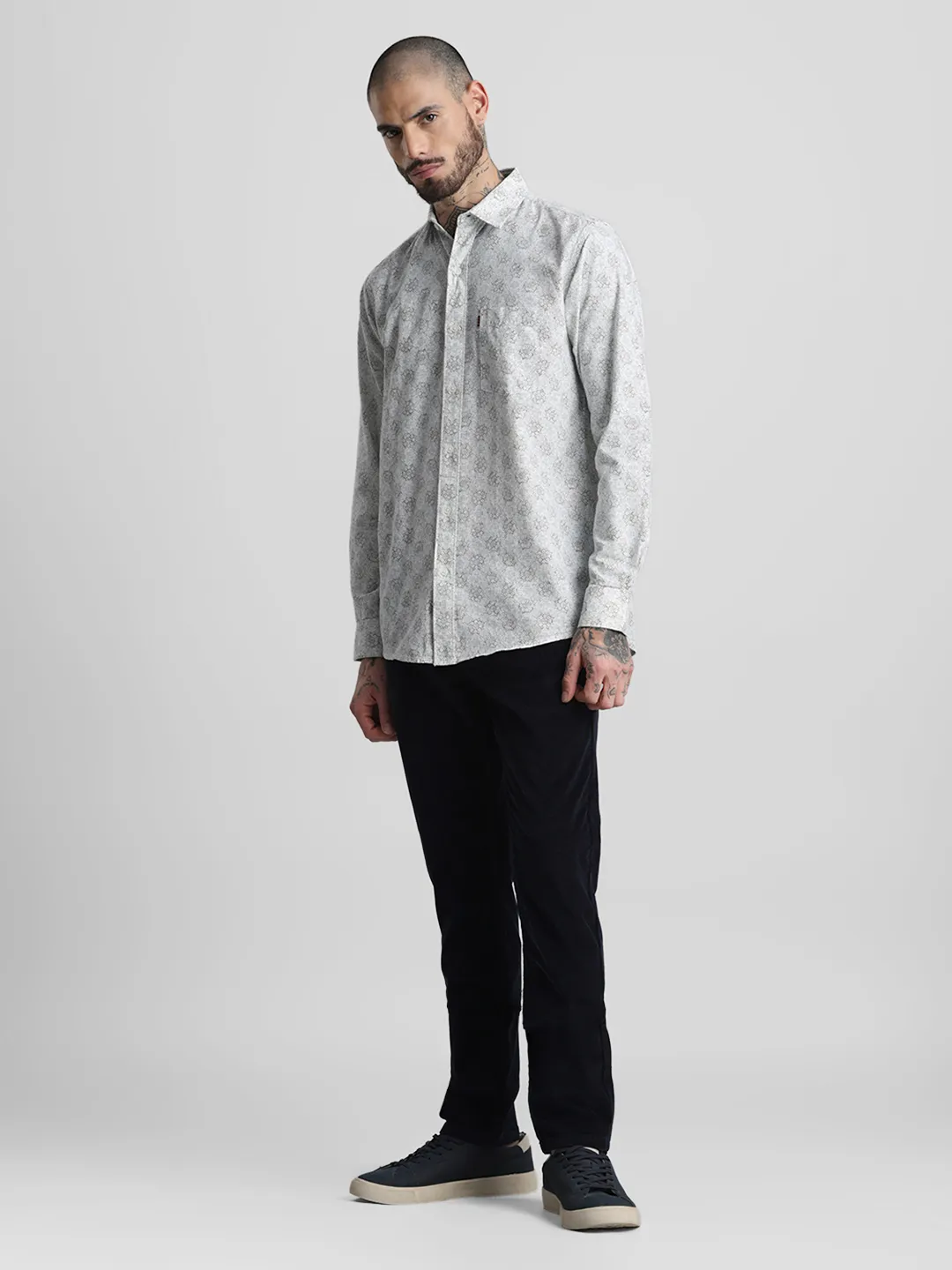 Grey Printed Shirt - Image 7