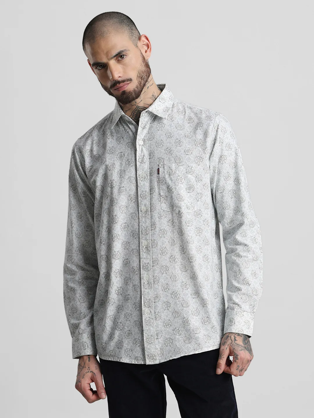 Grey Printed Shirt - Image 8
