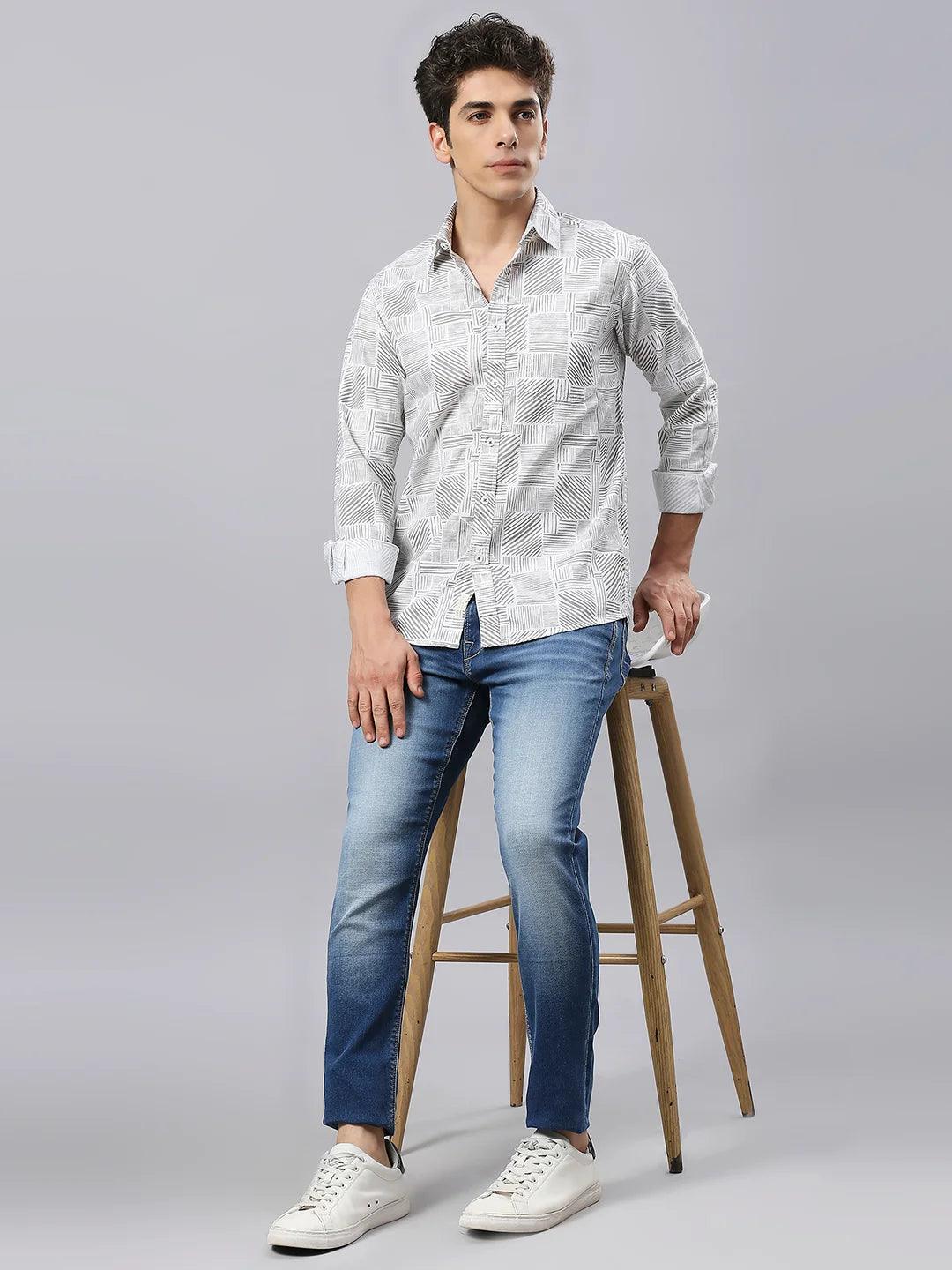 Grey Printed Shirt - Image 7