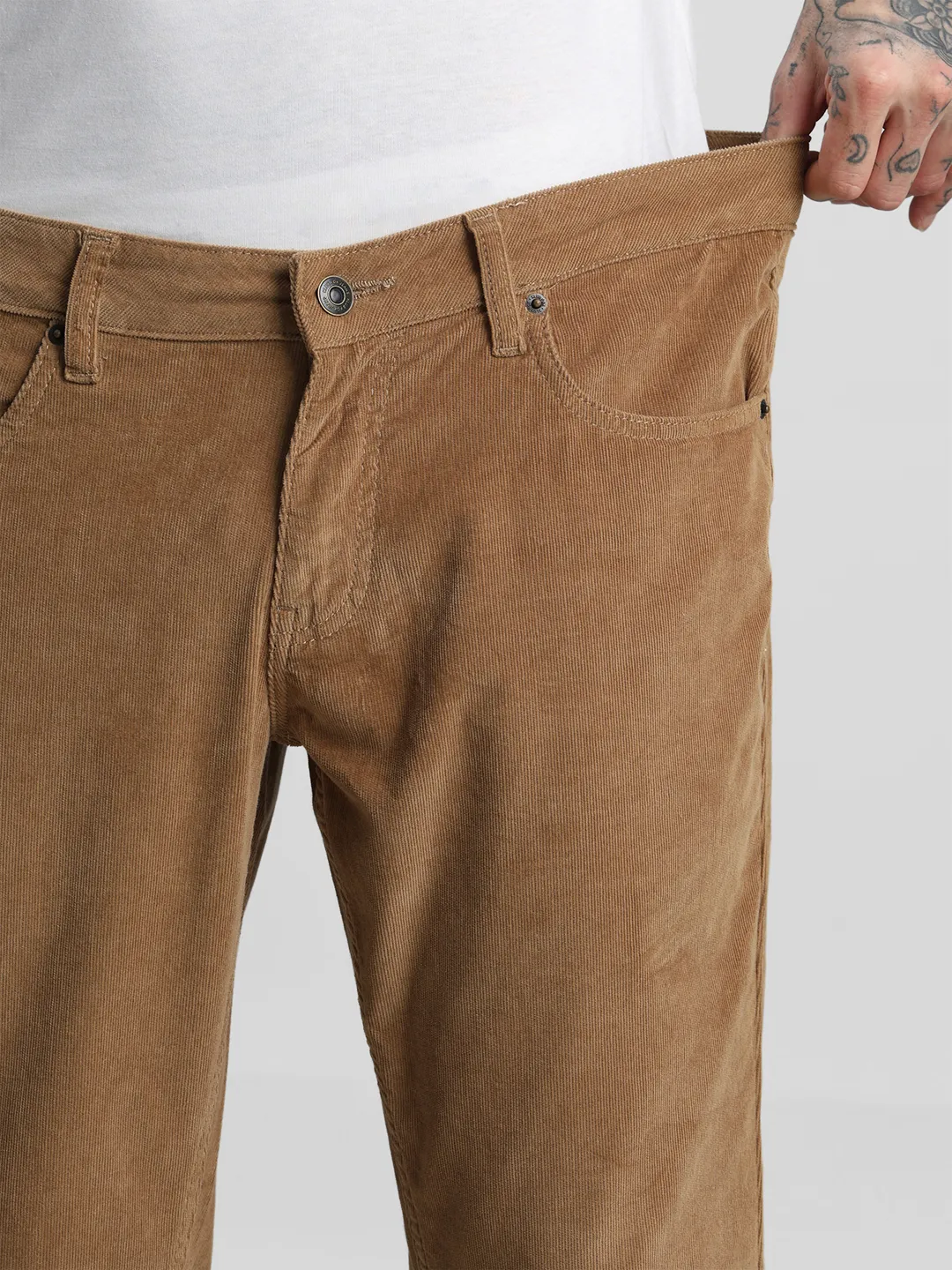 Khaki Corduroy Trouser - Image 4