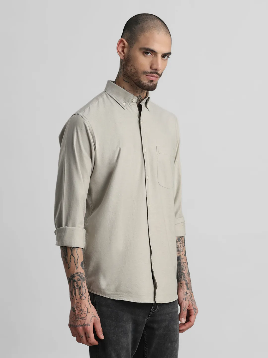 Khaki Solid Shirt - Image 4