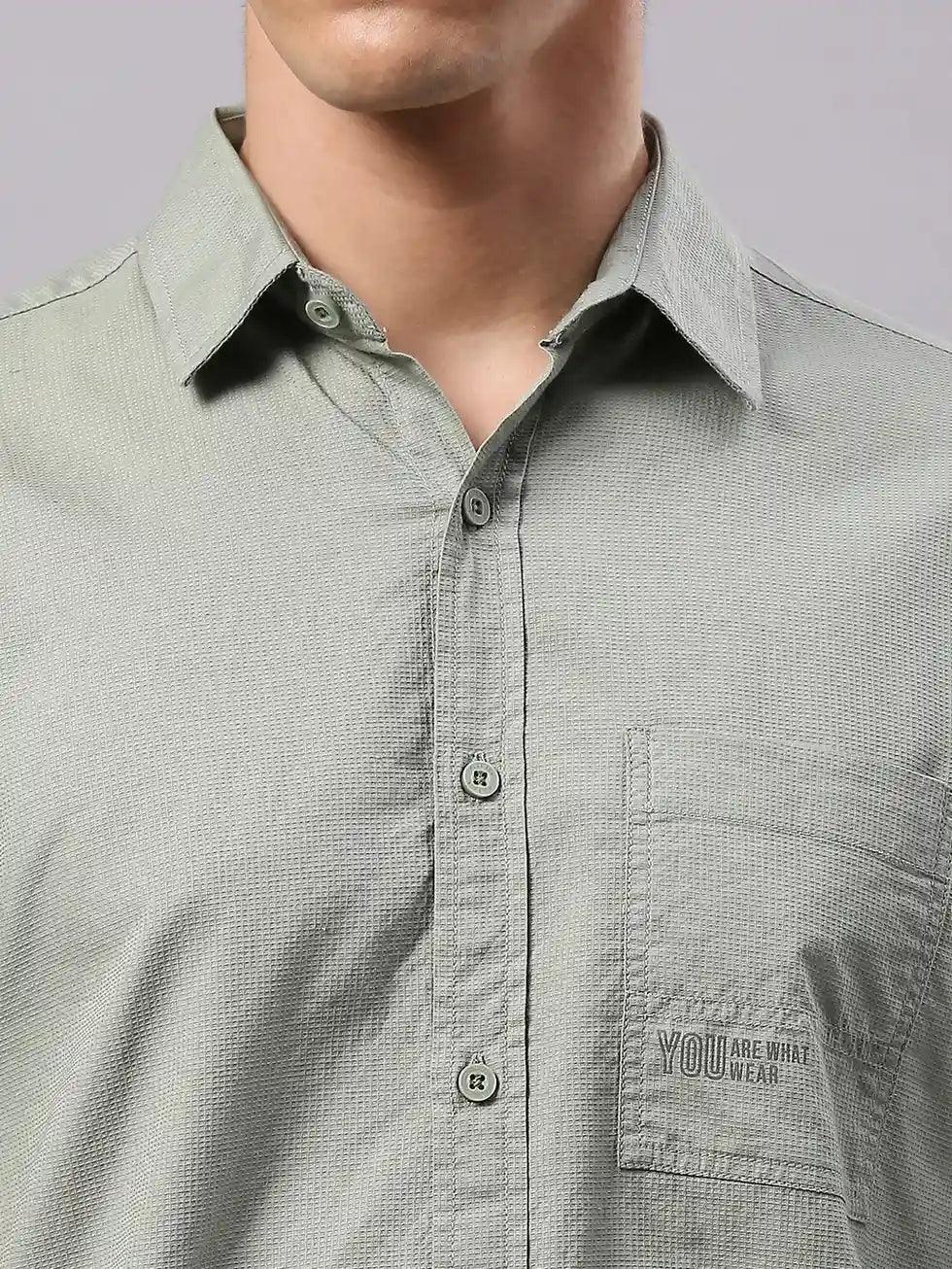Light Olive Solid Shirt - Image 4