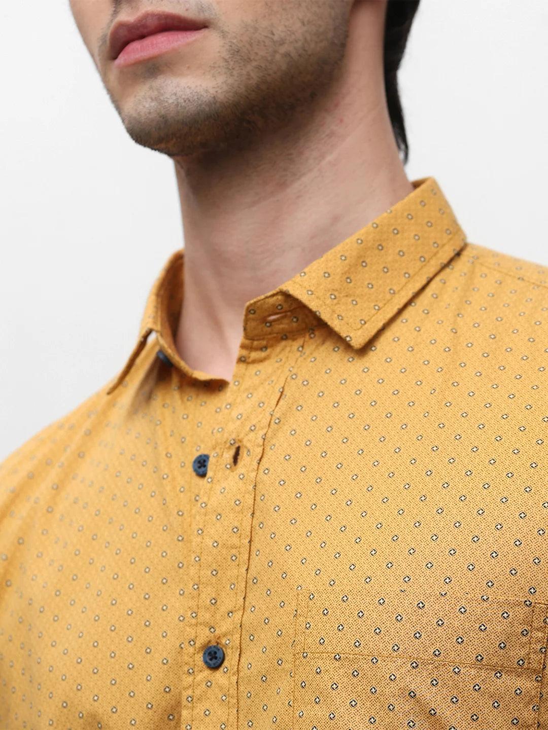 Mustard Printed Shirt - Image 2