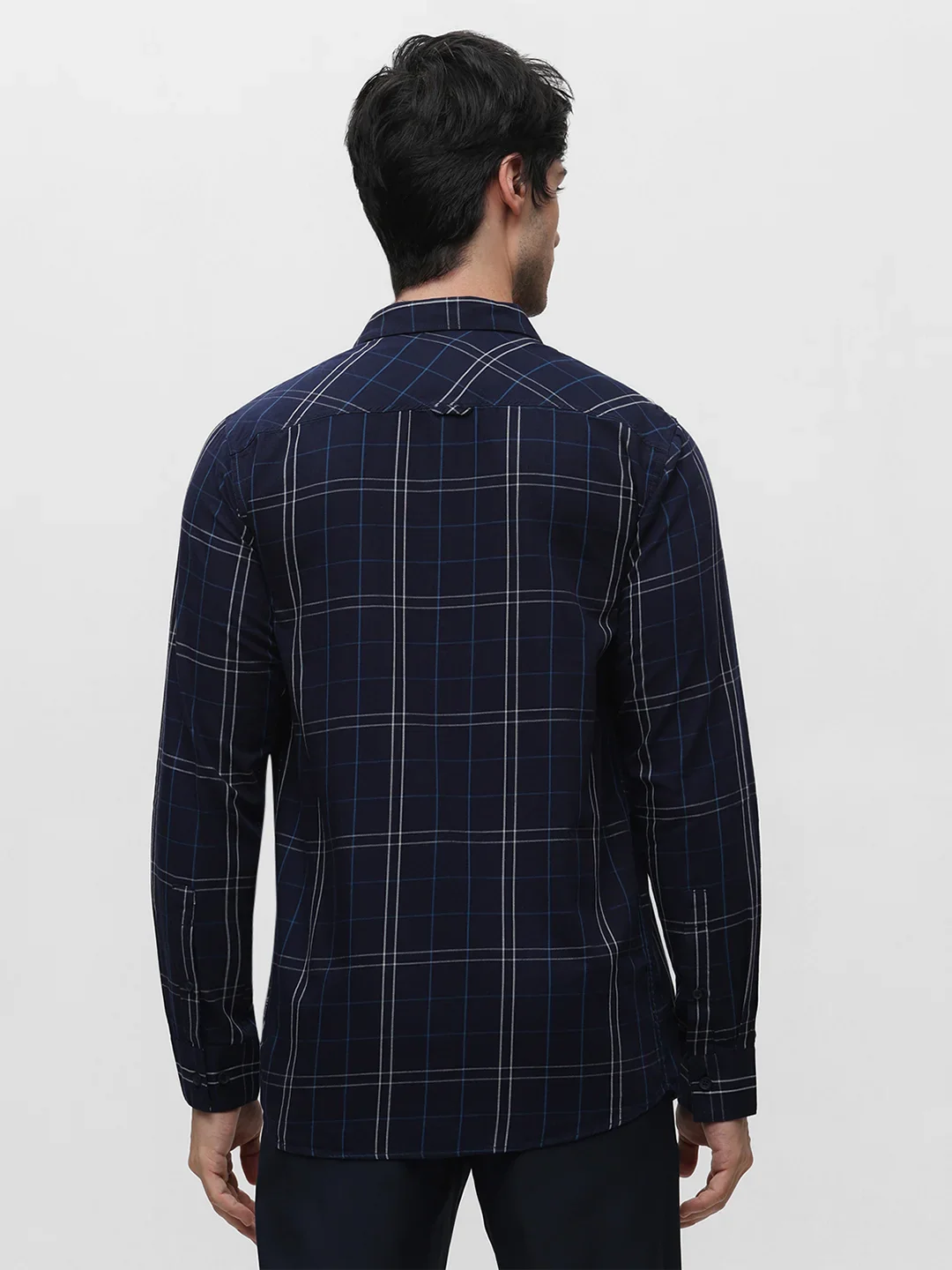 Navy Checkered Shirt - Image 4