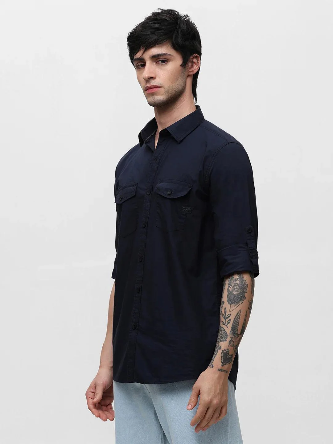 Navy Solid Shirt - Image 3