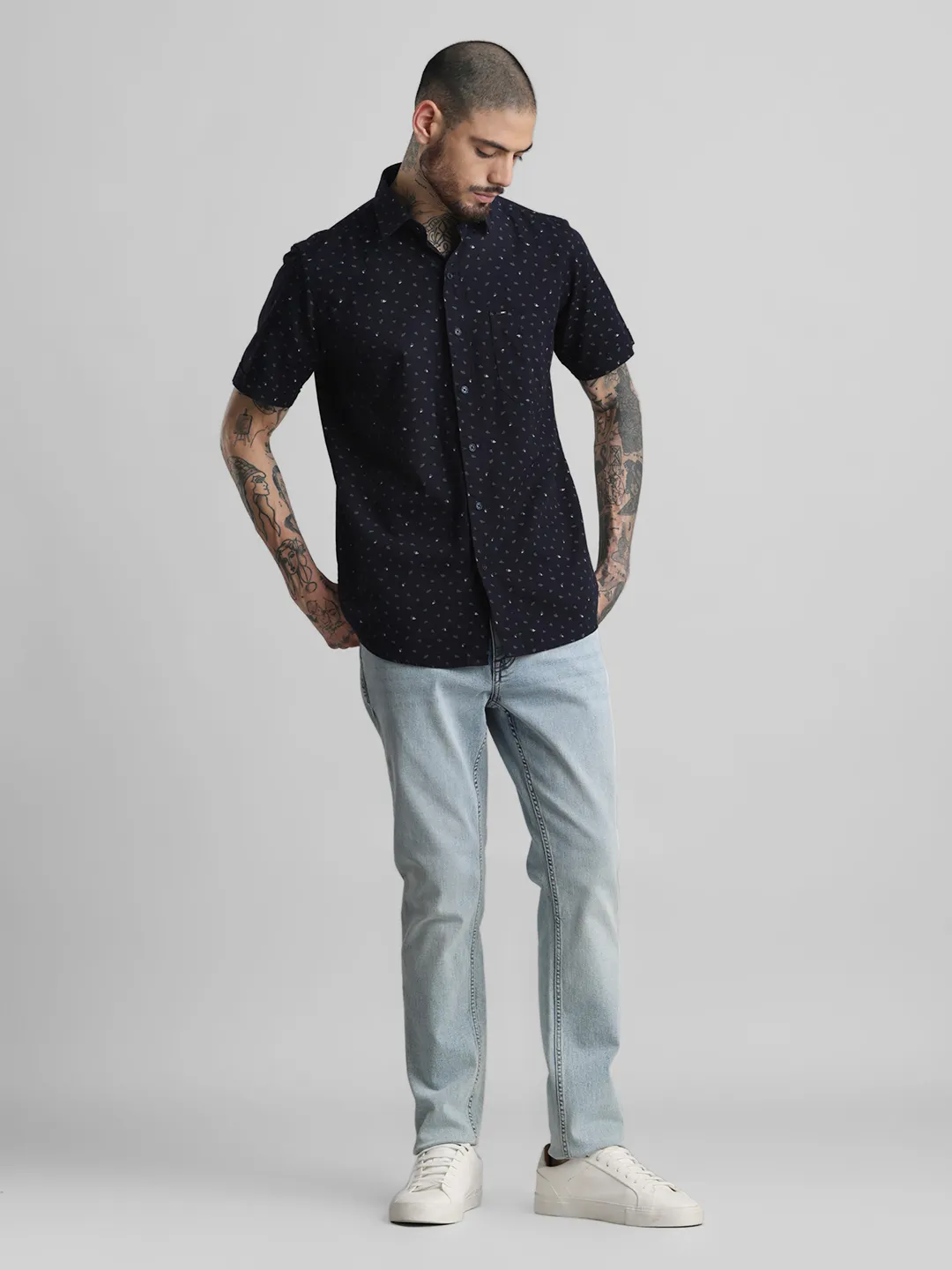 Navy Printed Shirt - Image 5