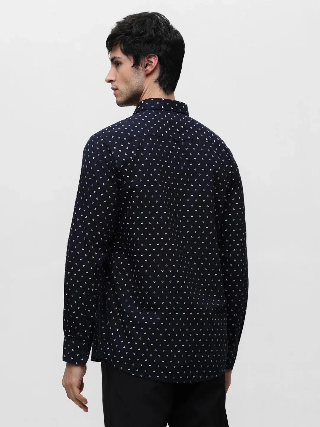 Navy Printed Shirt - Image 4
