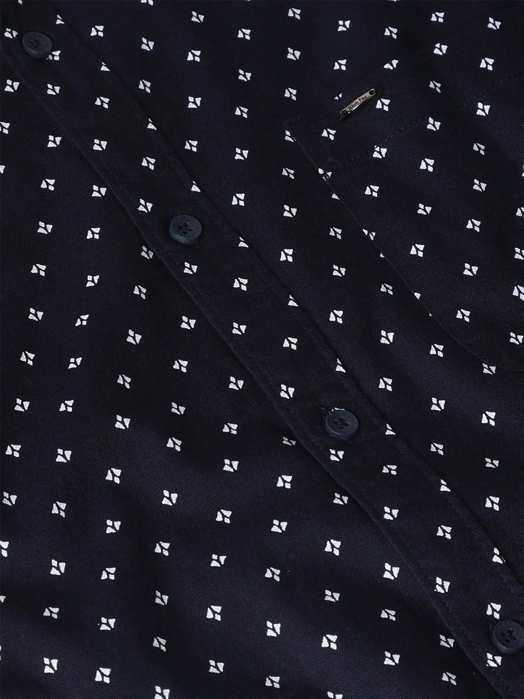 Navy Printed Shirt - Image 7