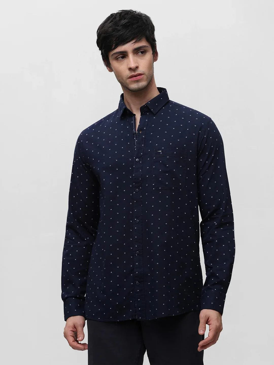Navy Printed Shirt - Image 3