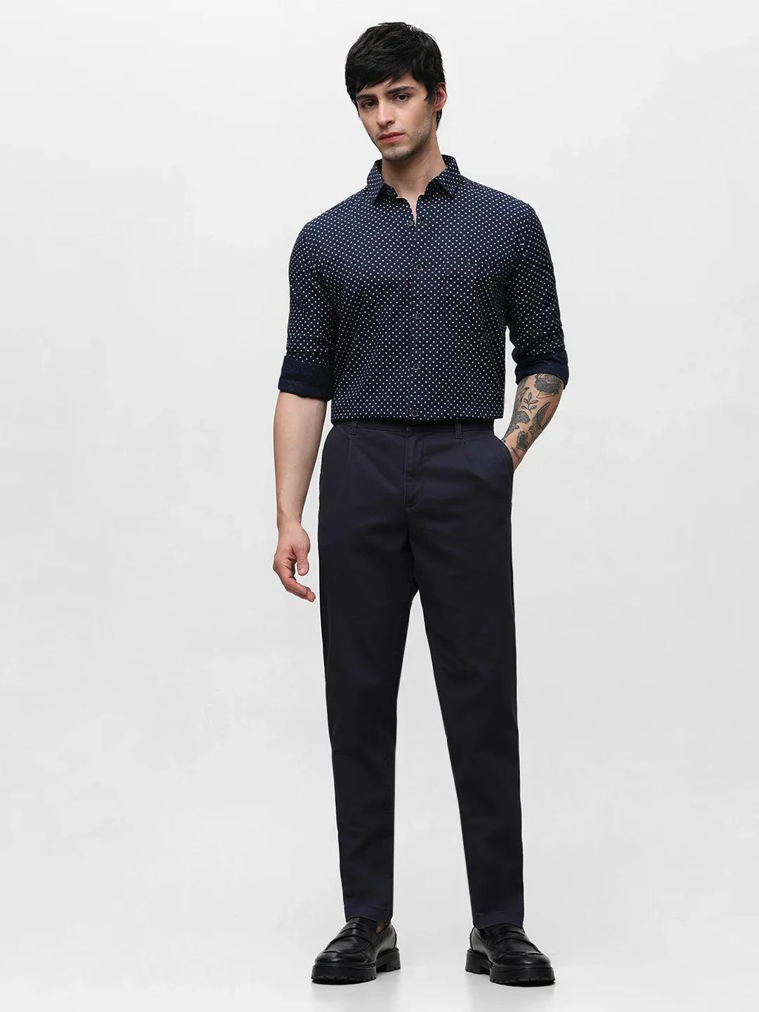 Navy Printed Shirt - Image 6