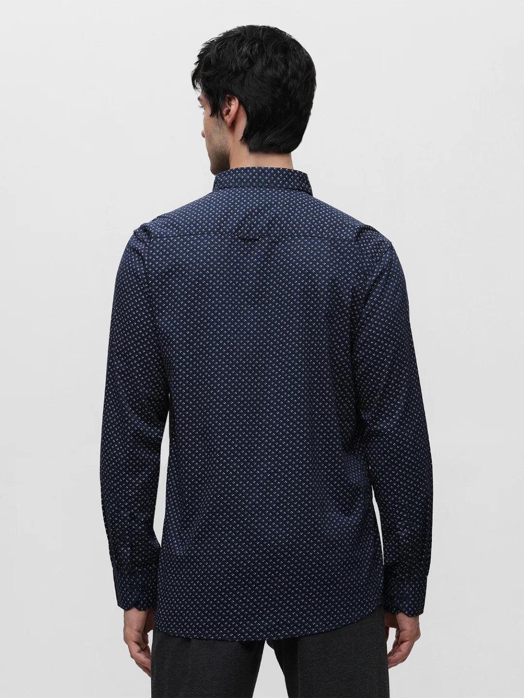Navy Printed Shirt - Image 4