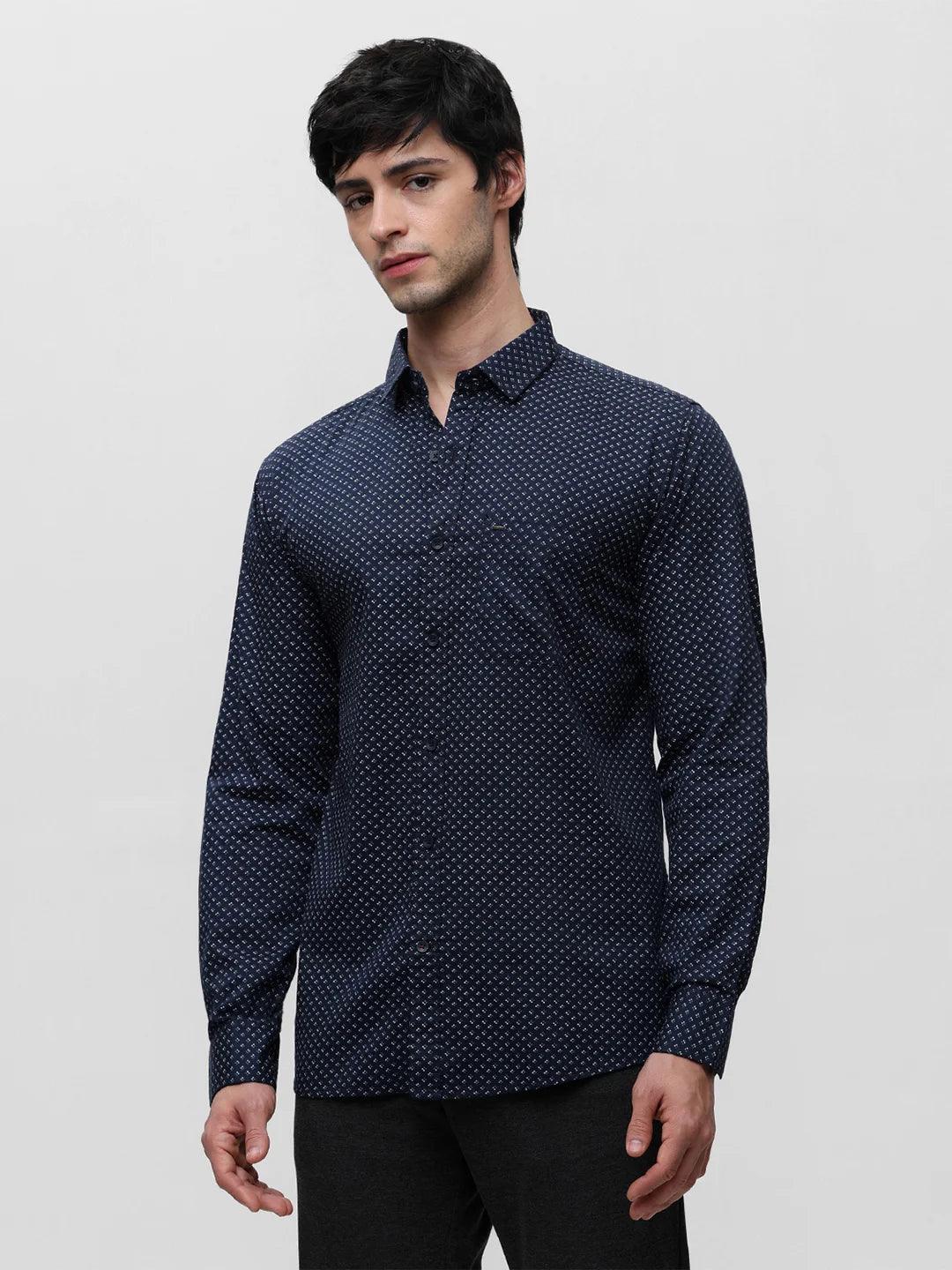 Navy Printed Shirt - Image 7