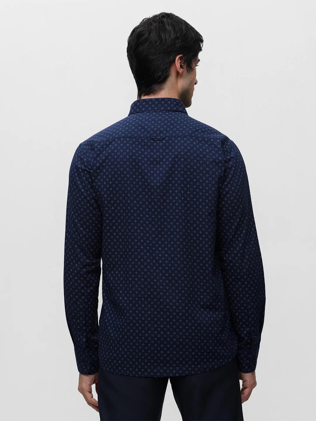 Navy Printed Shirt - Image 4