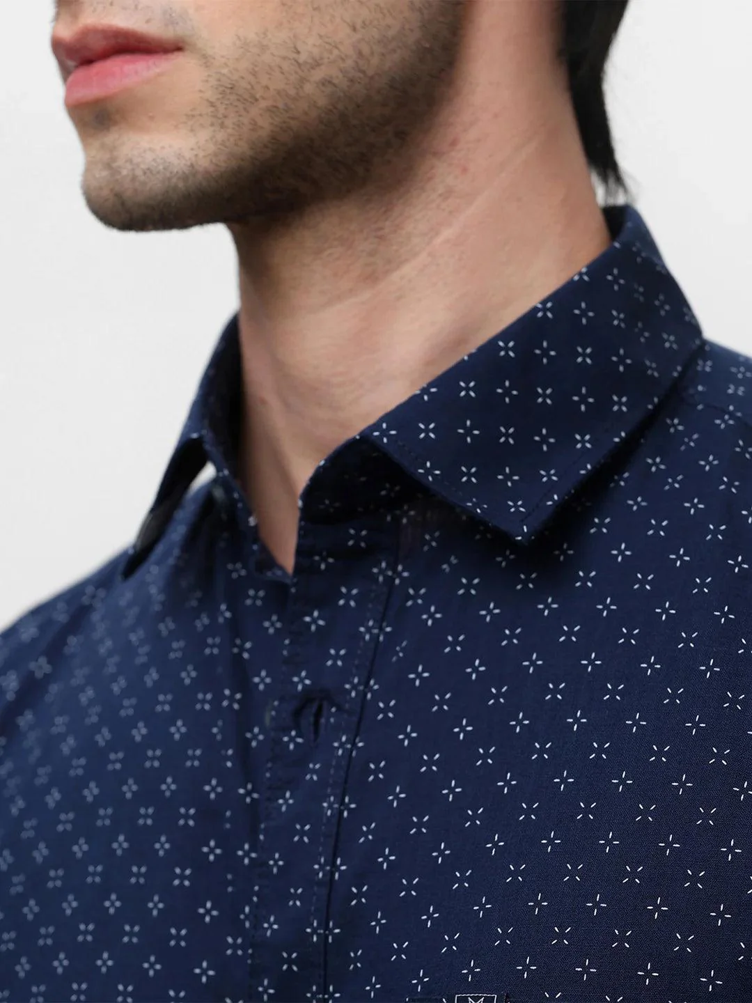 Navy Printed Shirt - Image 5