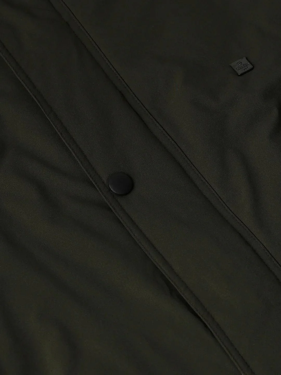 Olive Solid Crew Jacket - Image 7