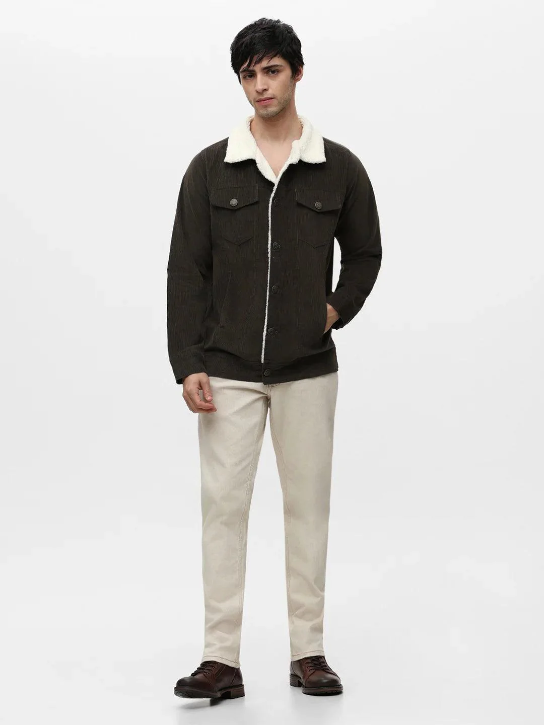 Olive Solid Band Jacket - Image 6