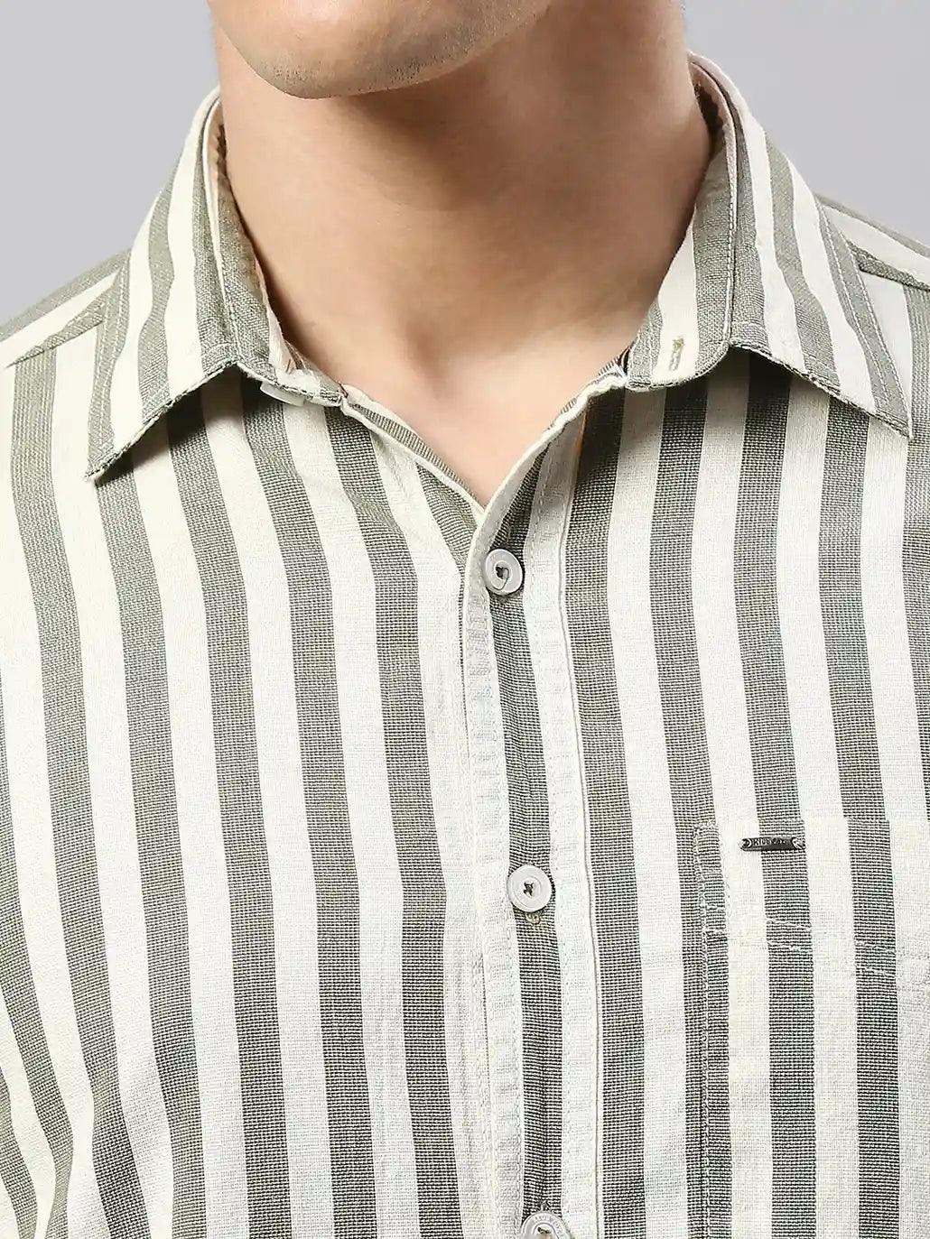 Olive Striped Shirt