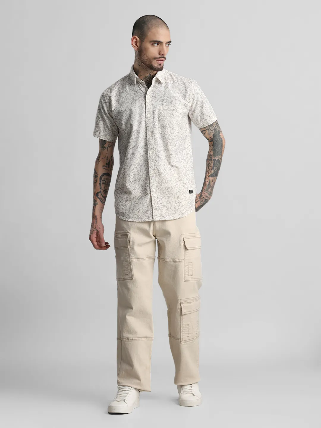 Beige Printed Shirt - Image 7