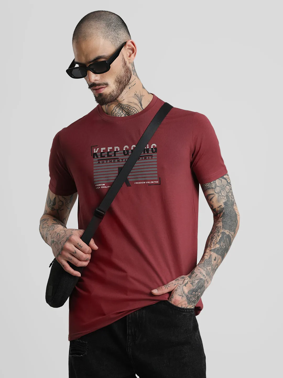 Red Printed Crew T-Shirt