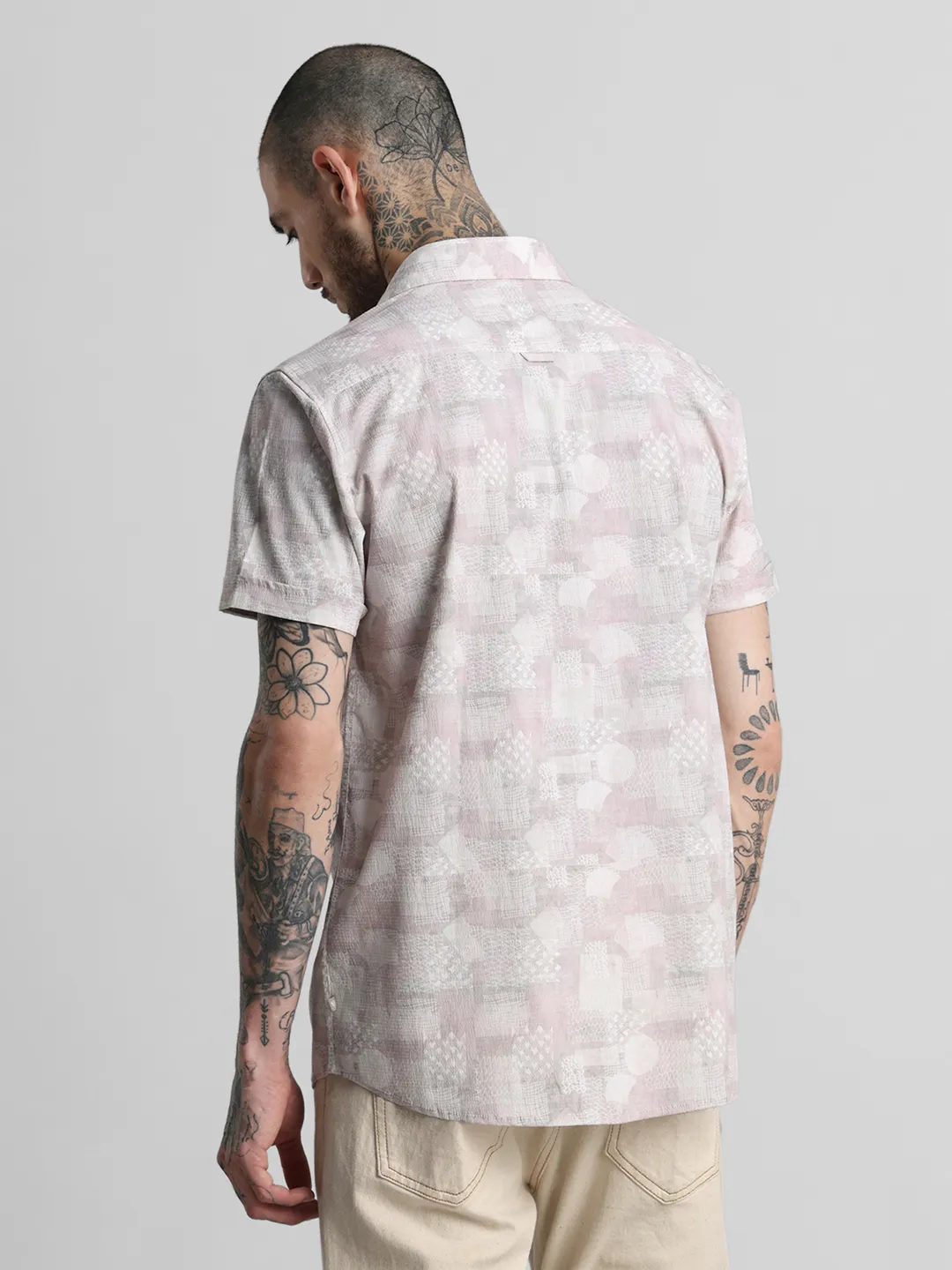 Peach Printed Shirt - Image 7