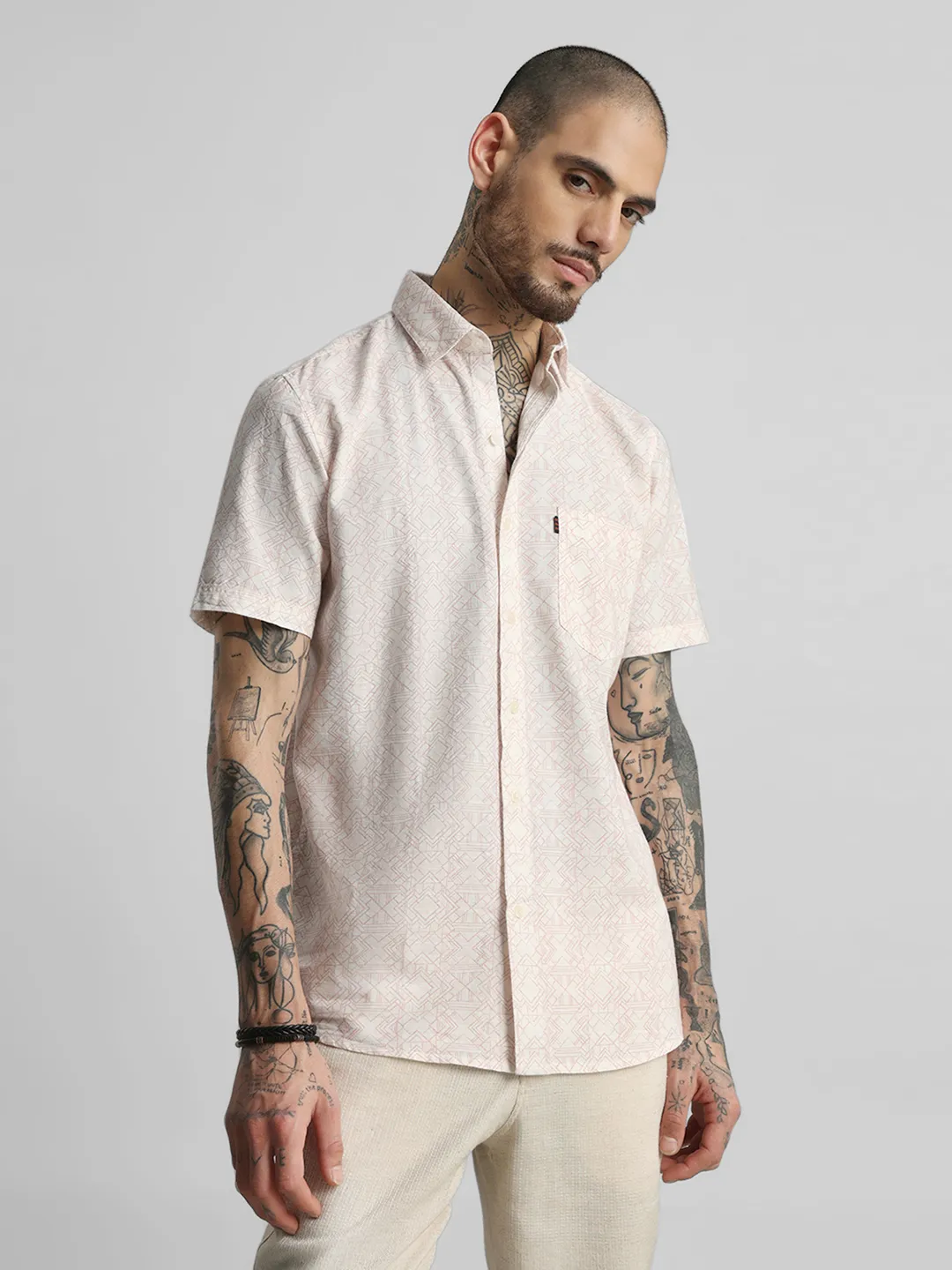 Peach Printed Shirt - Image 4