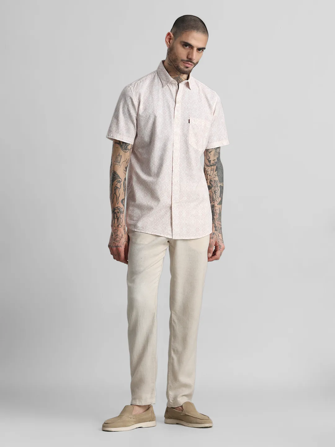 Peach Printed Shirt - Image 5