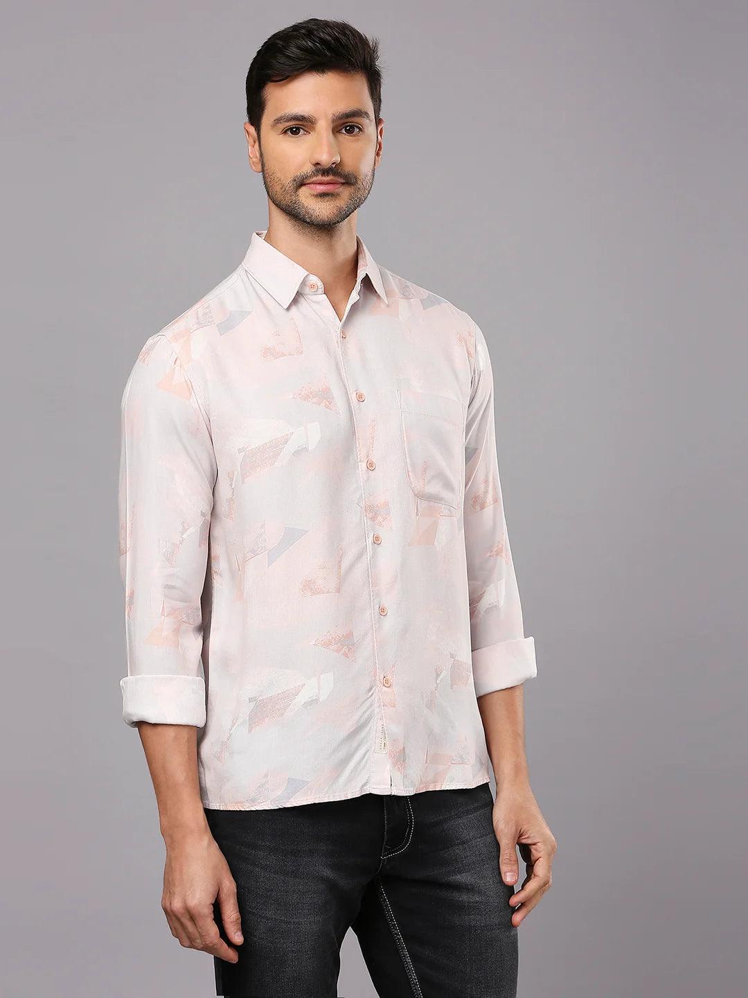 Peach Printed Shirt - Image 3