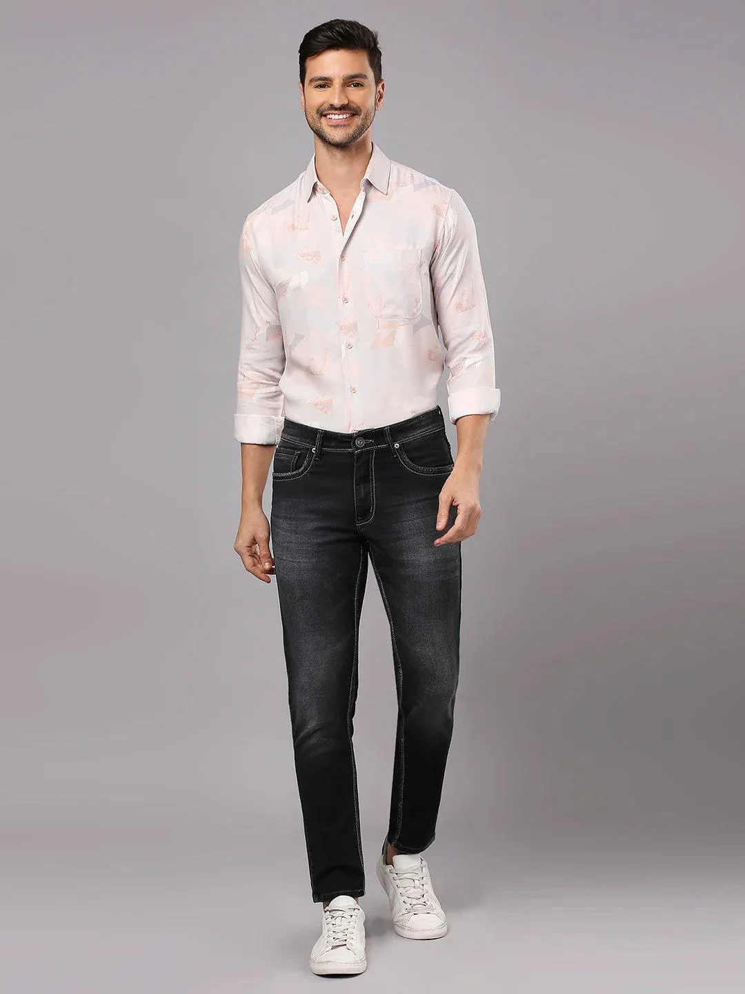Peach Printed Shirt - Image 8