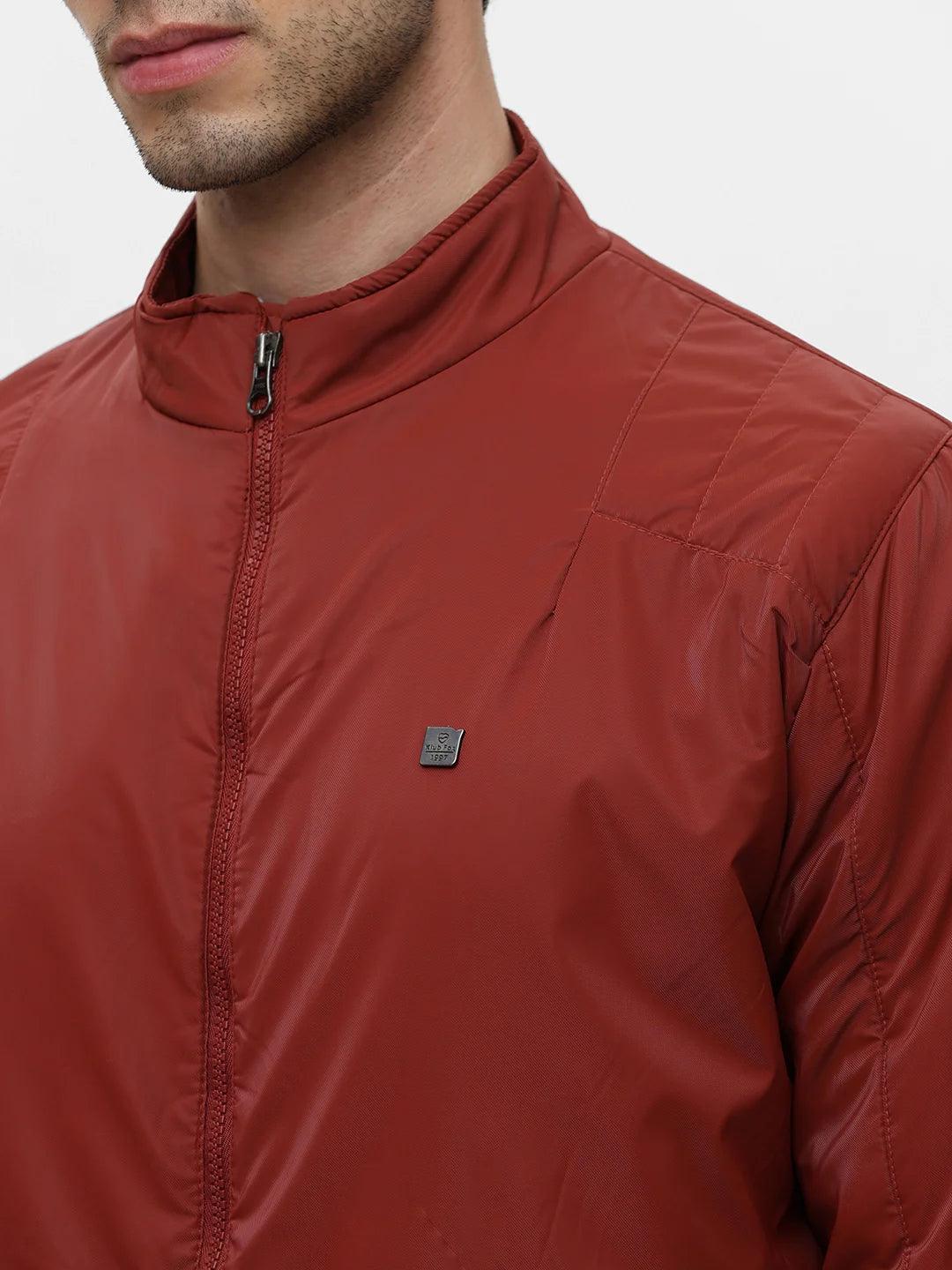 Rust Solid Zipper Jacket - Image 5