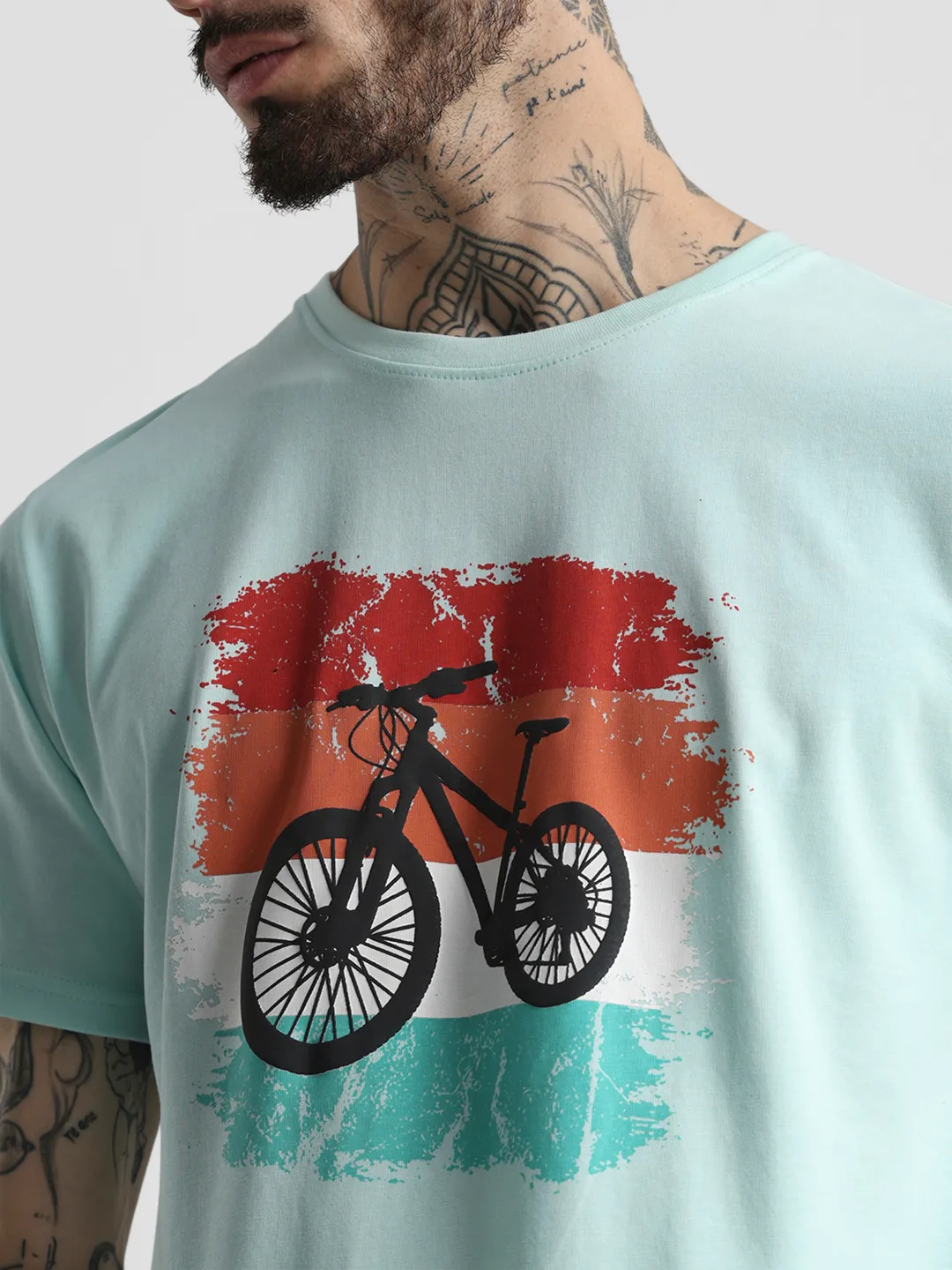 Sea Green Printed T-Shirt - Image 2