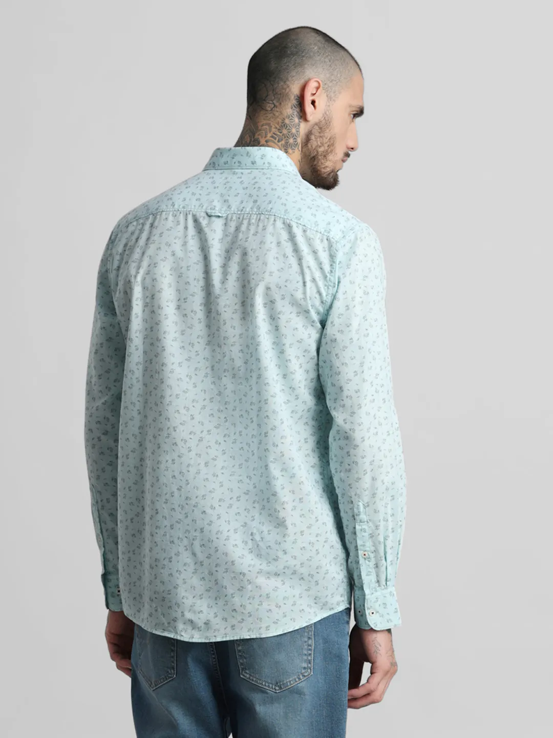 Sky Blue Printed Shirt - Image 6