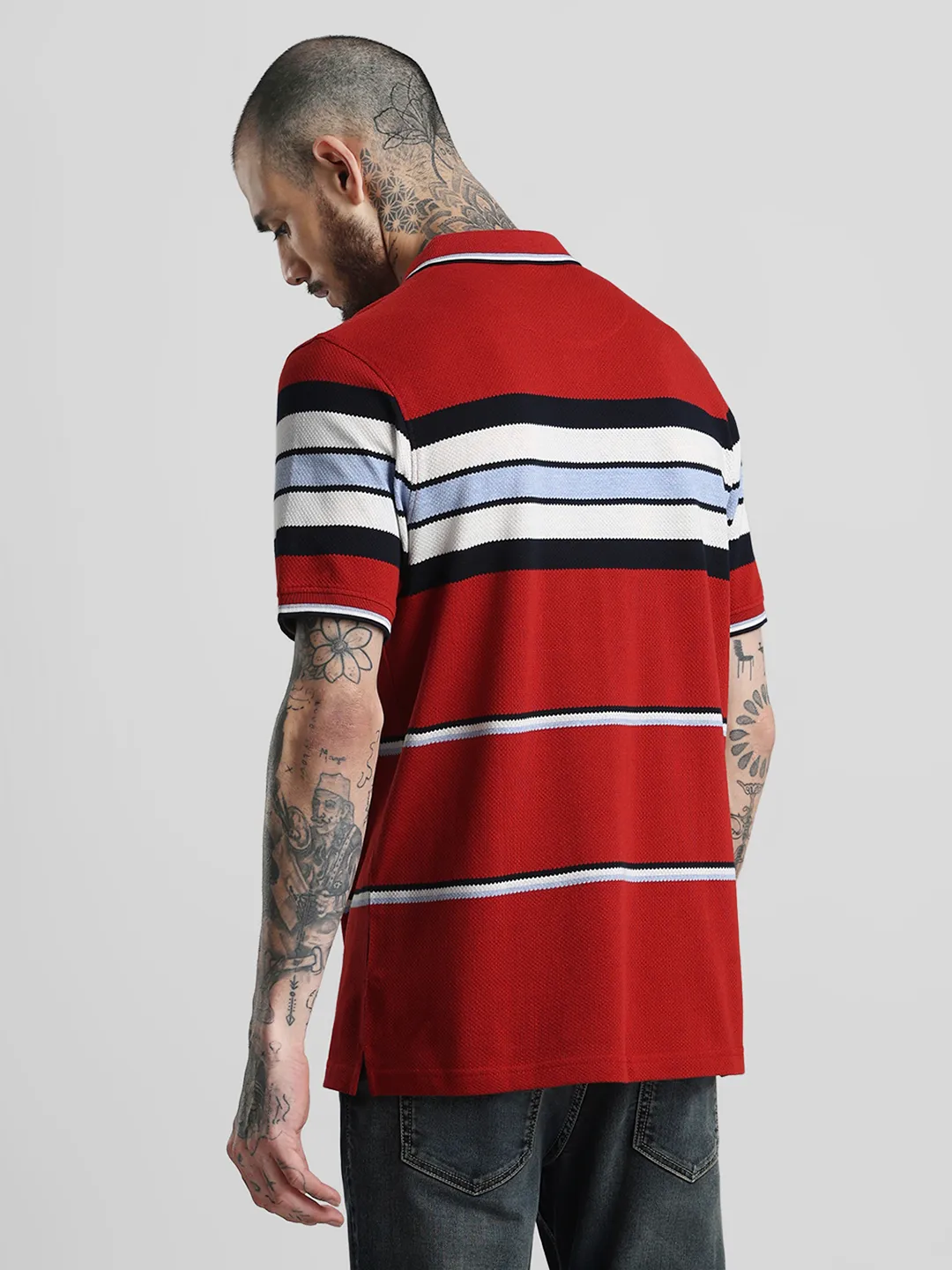 Premium Red Striped Polo T-Shirt - Image 5