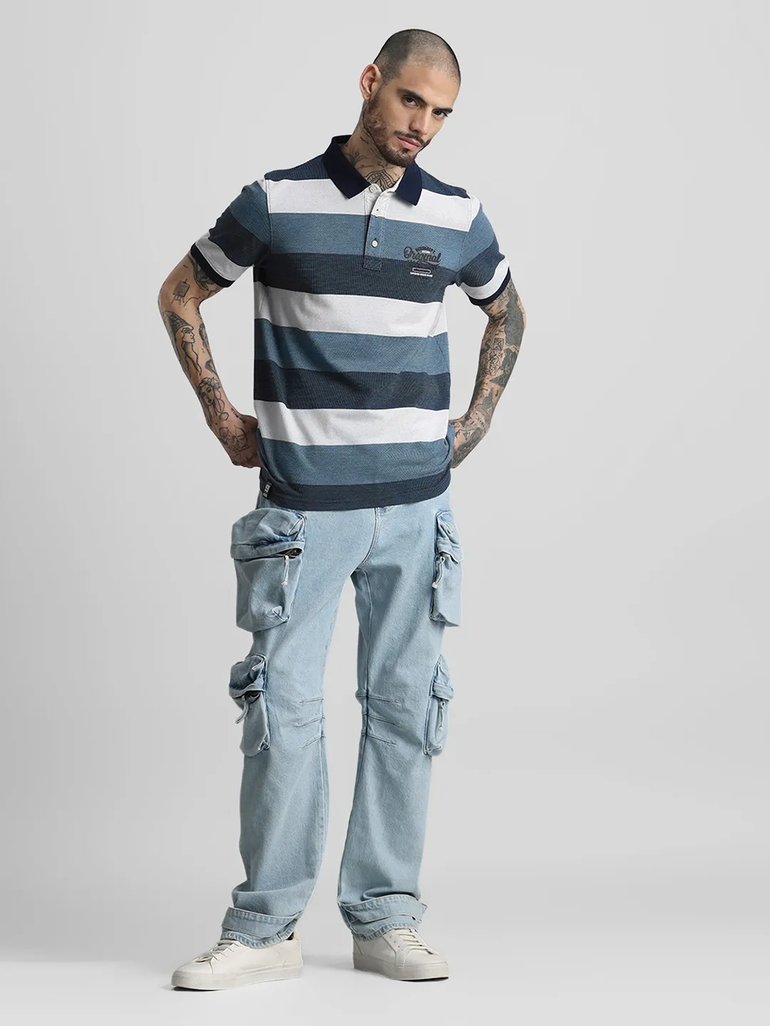 Sky Printed Polo T-Shirt - Image 5