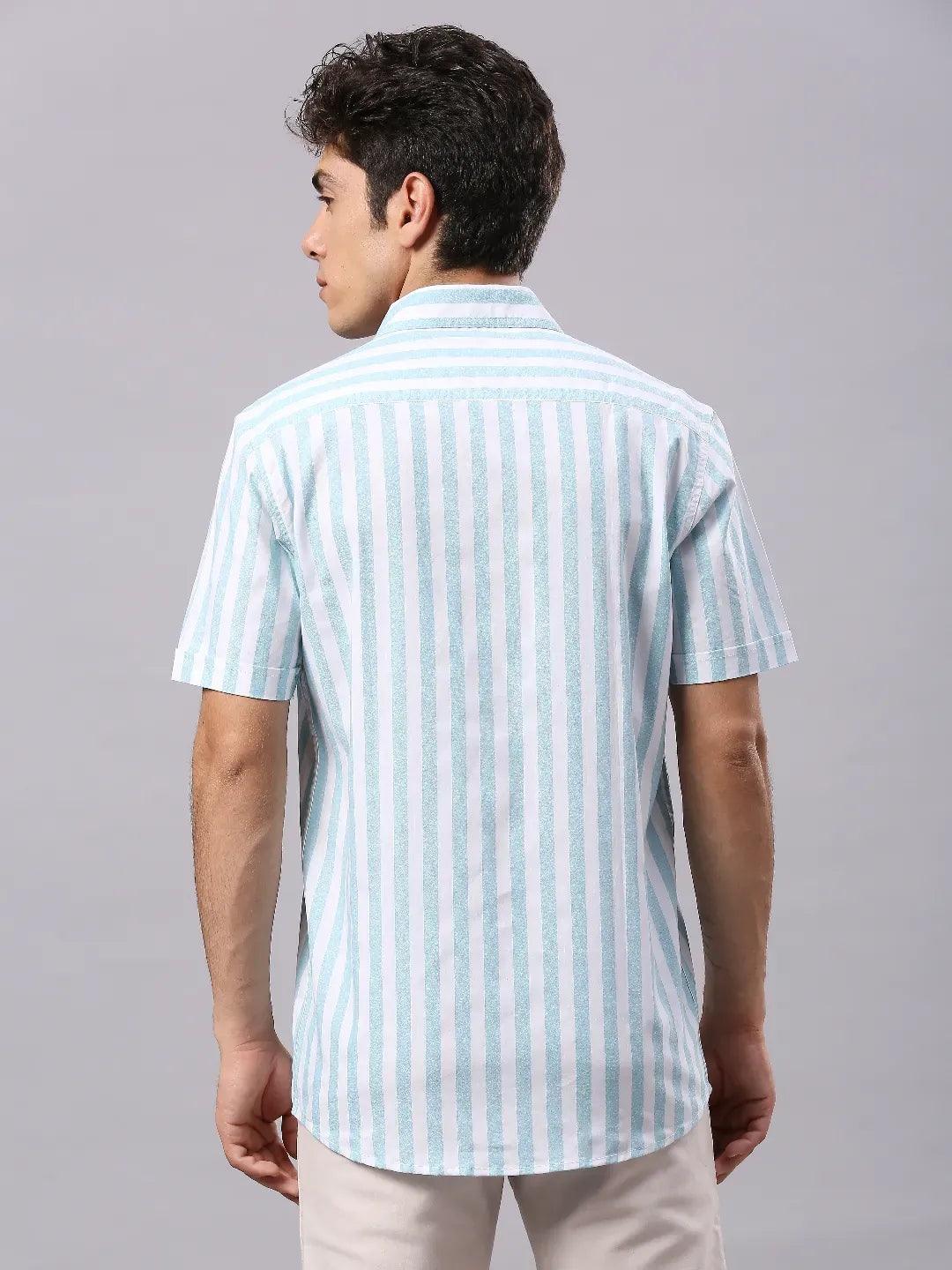 Sky Blue Striped Shirt - Image 4