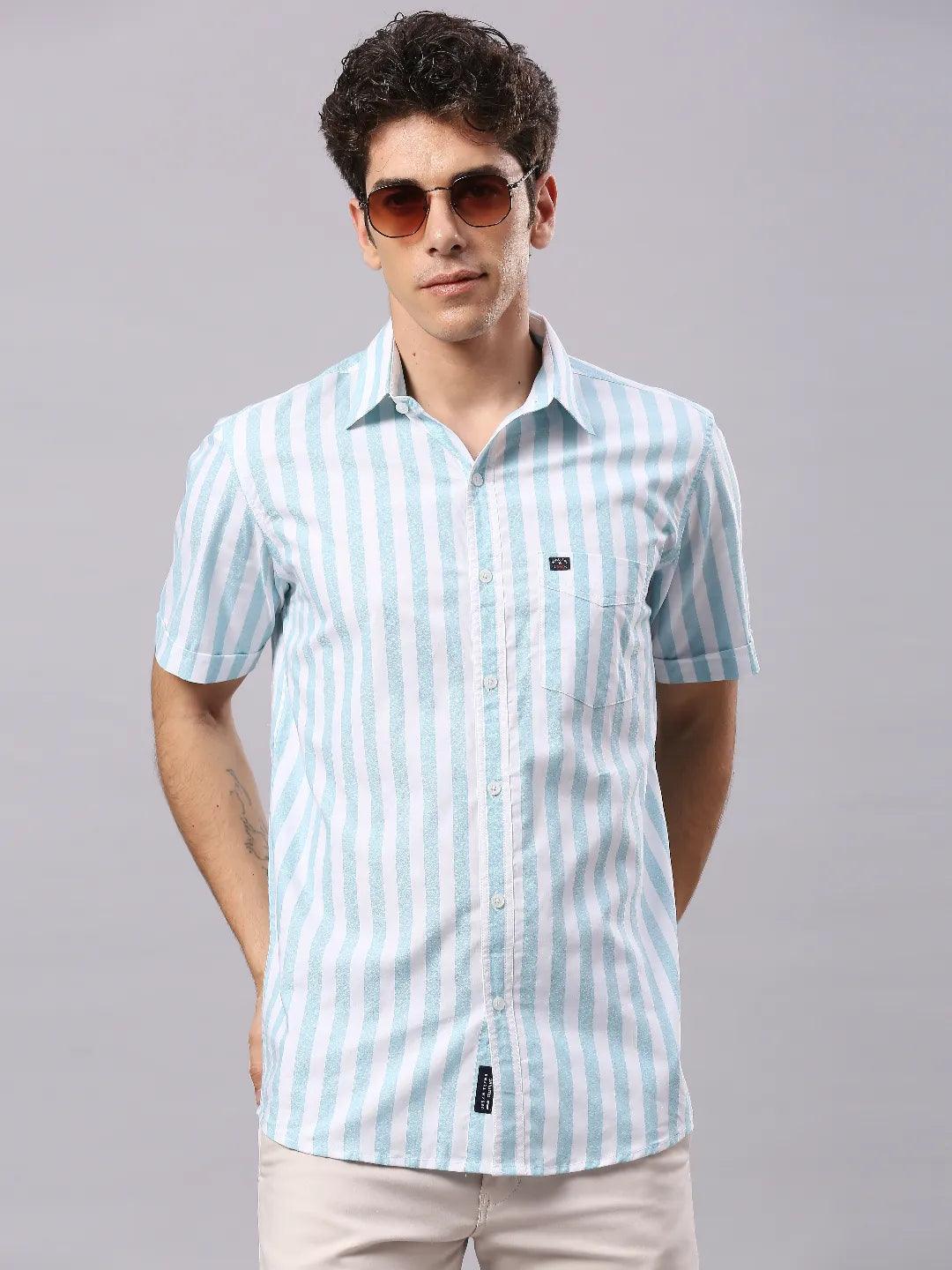 Sky Blue Striped Shirt - Image 8