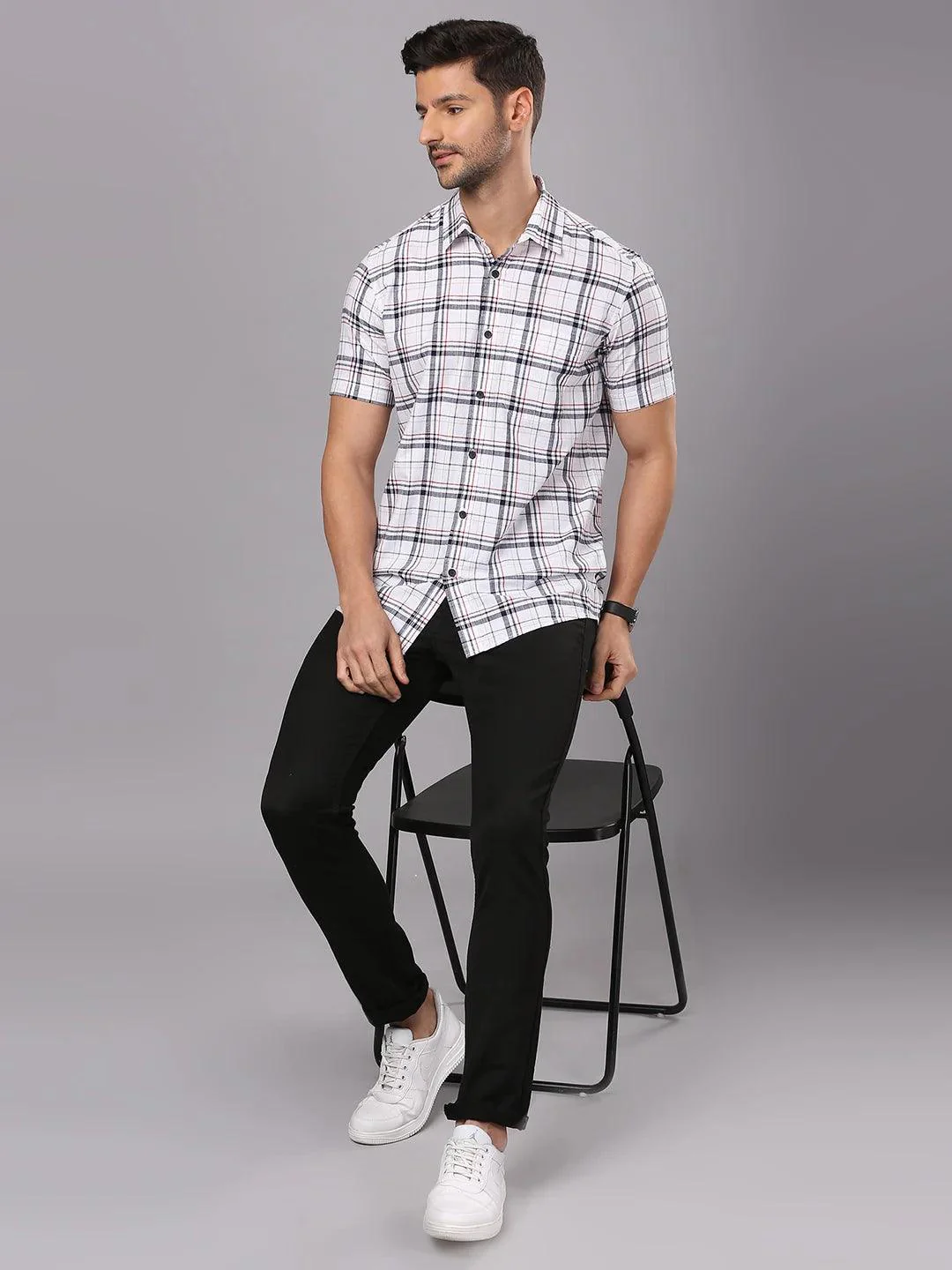 White Checkered Shirt - Image 8