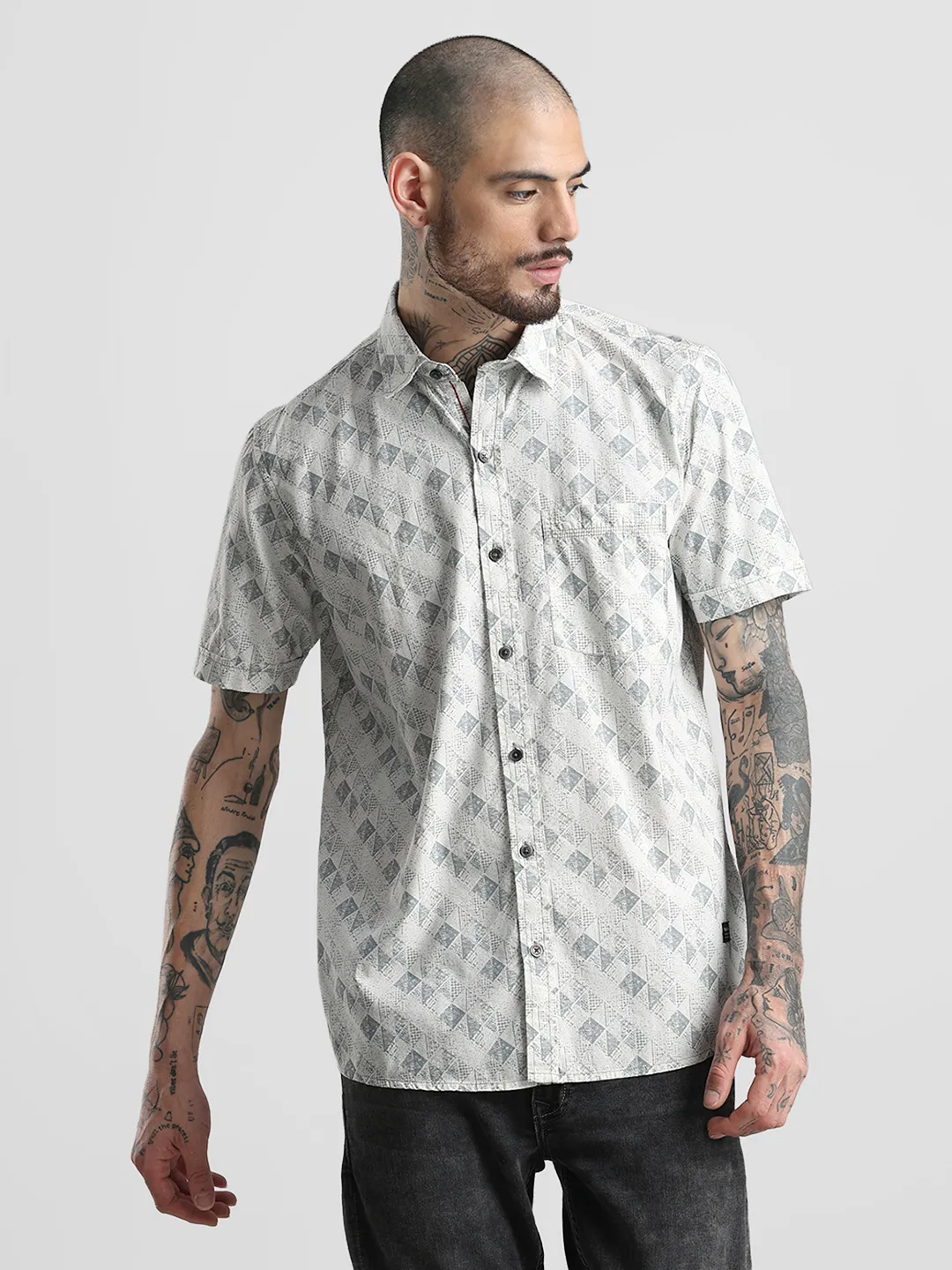 White Printed Shirt - Image 3