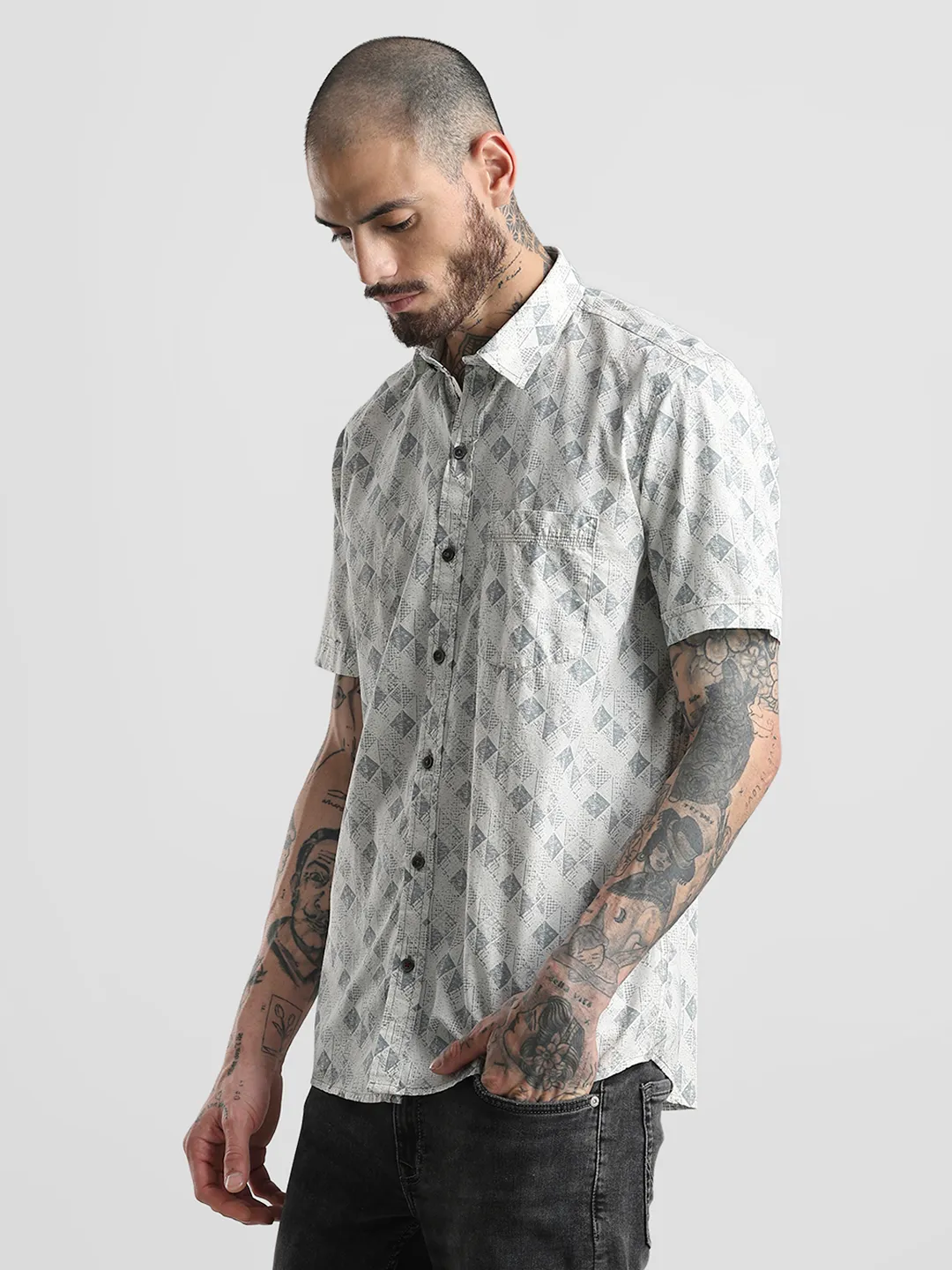 White Printed Shirt - Image 5