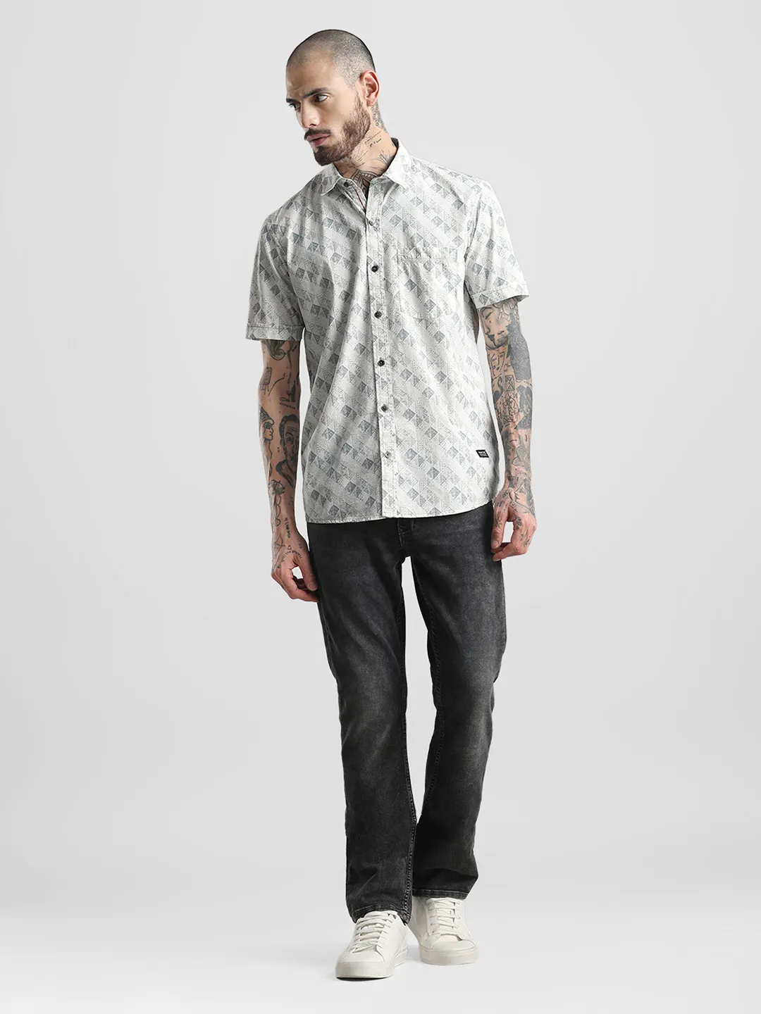 White Printed Shirt - Image 6