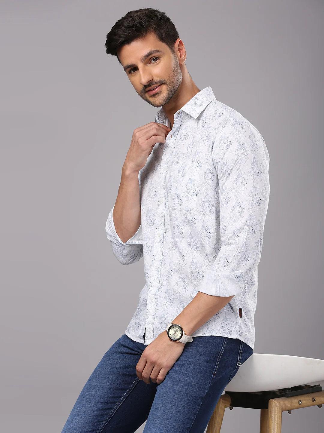 White Printed Shirt - Image 6