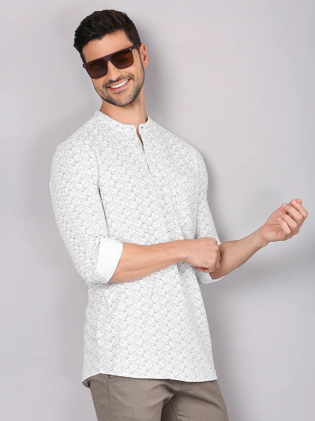 White Printed Shirt - Image 6