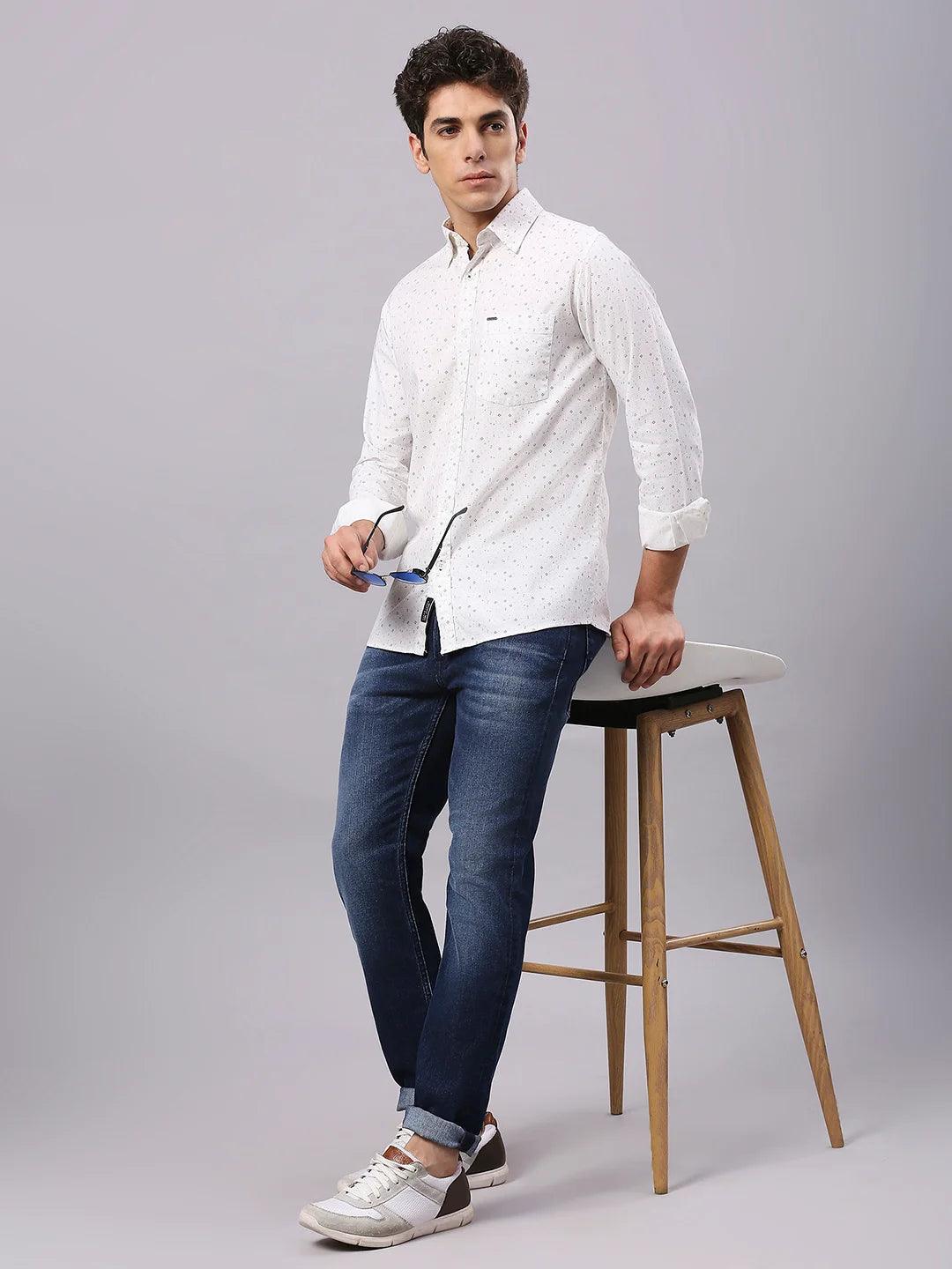 White Printed Shirt - Image 7