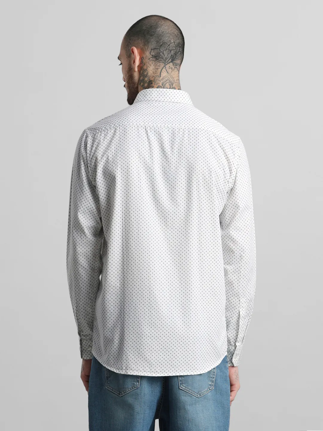 White Pure Cotton Printed Shirt - Image 6