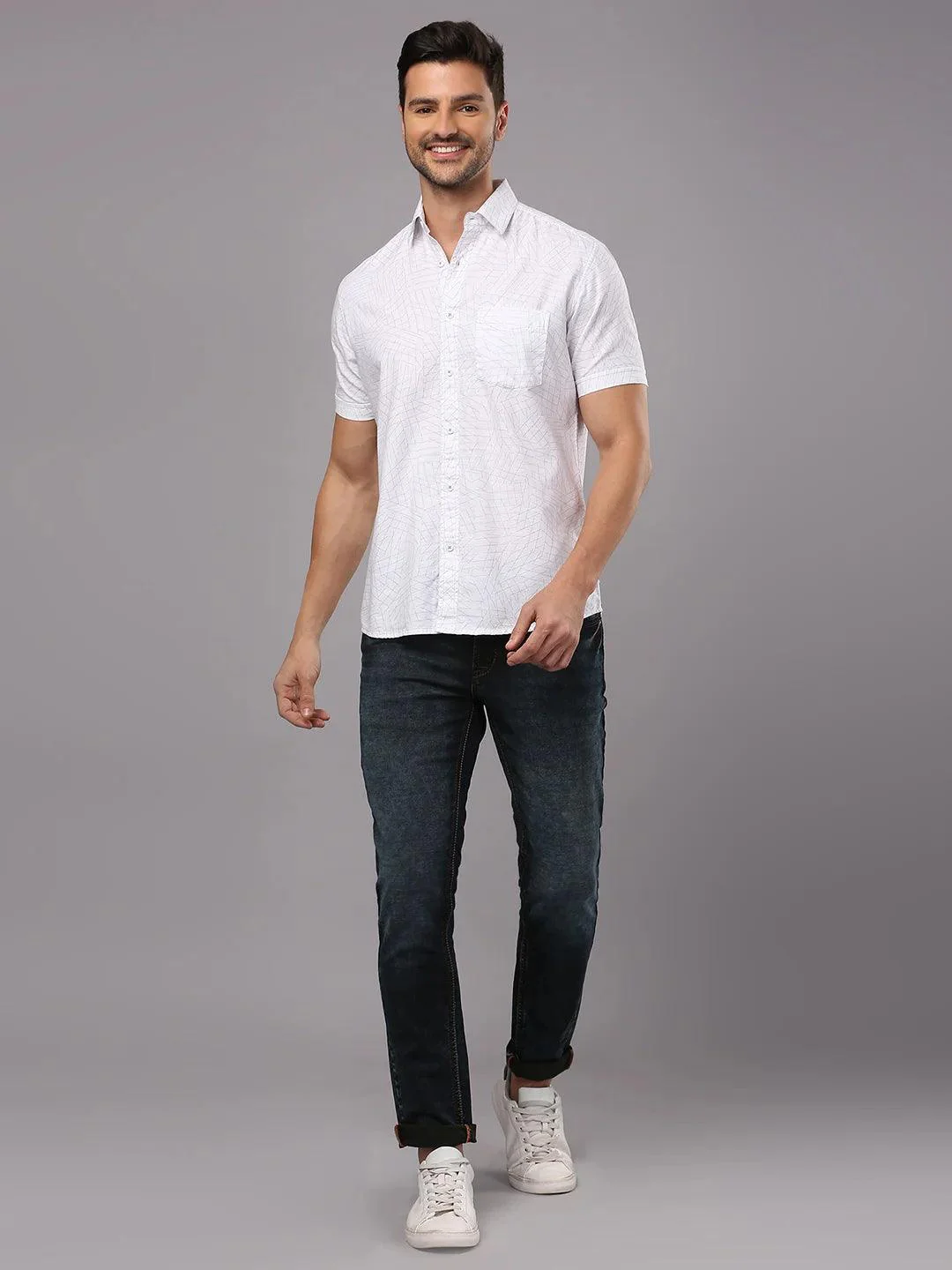White Printed Shirt - Image 6