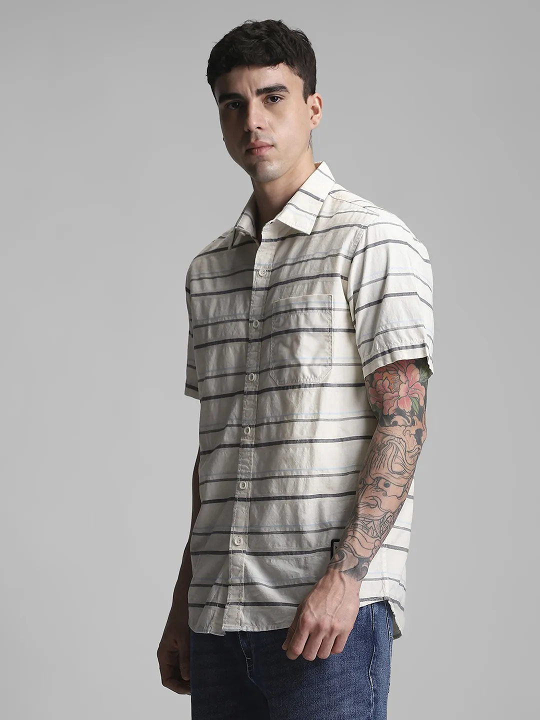 Cream Striped Shirt - Image 5